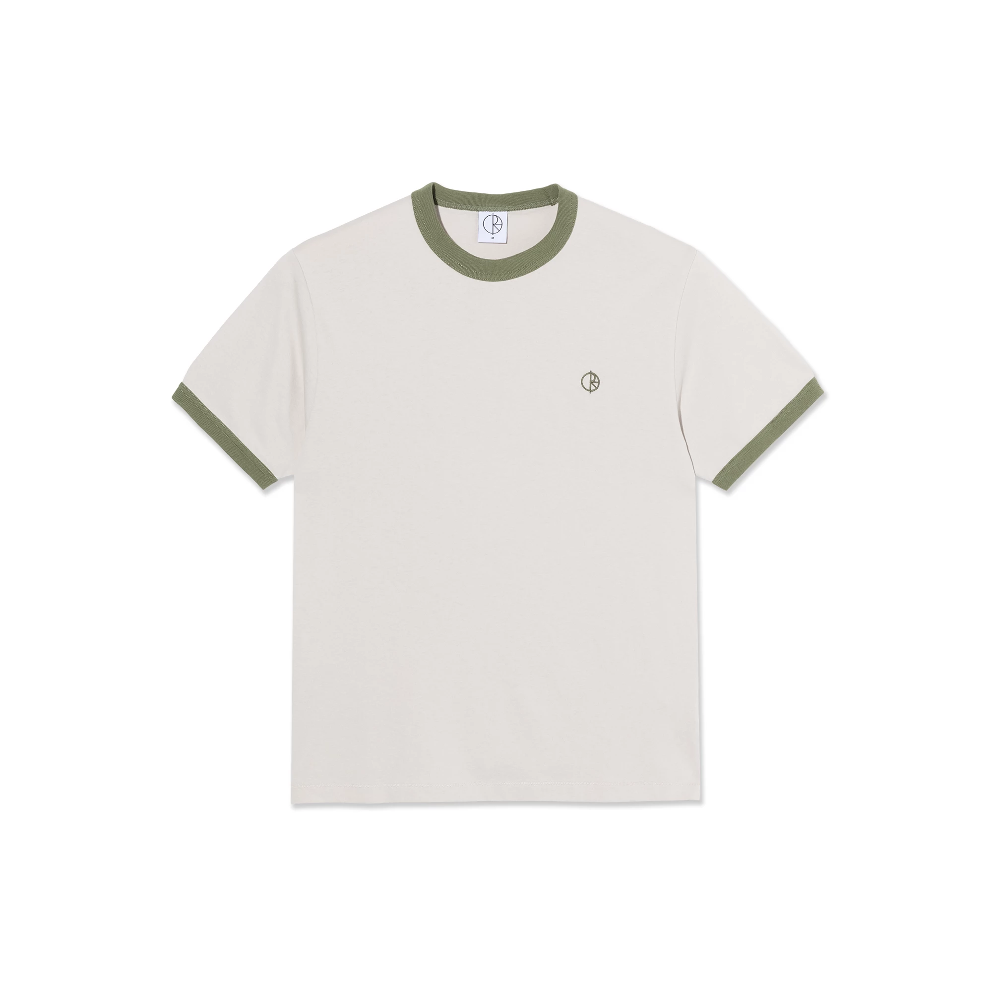 POLAR RINGER TEE PALE TAUPE/ARMY GREEN - Tôpette Skateboards & Lifestyle