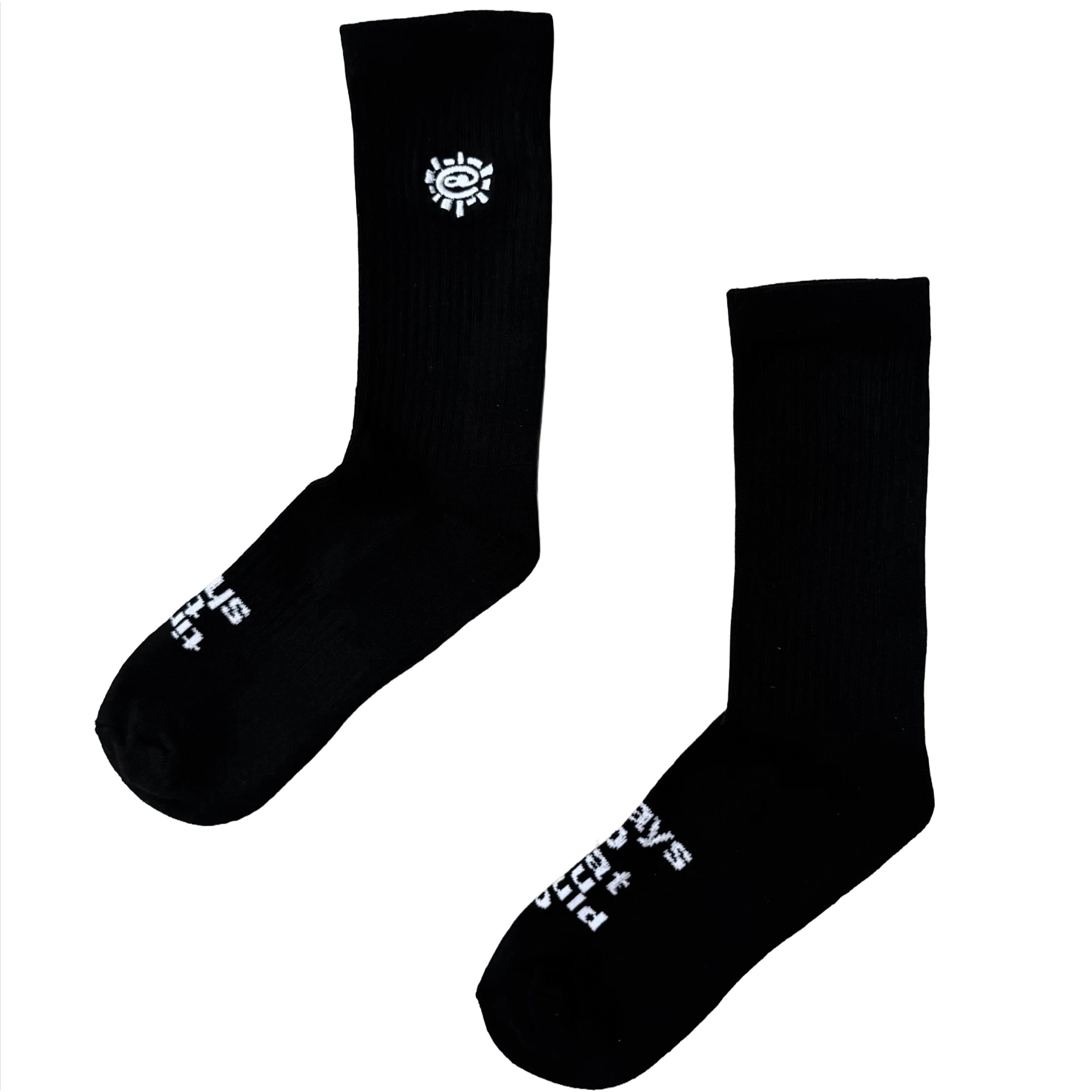 ALWAYS DO WHAT YOU SHOULD DO MINI EMDROIDED SUN ROCK SOCKS BLACK