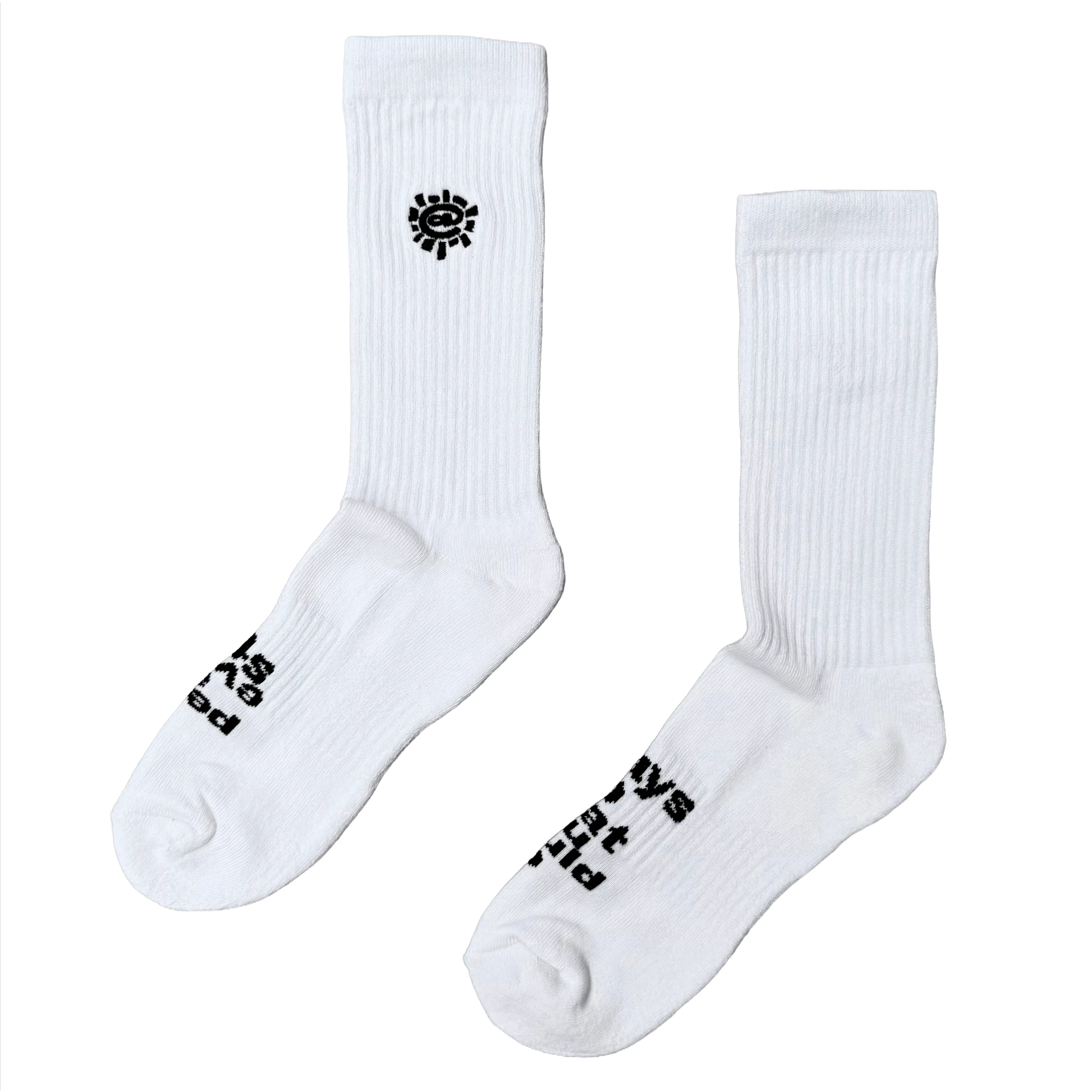ALWAYS DO WHAT YOU SHOULD DO MINI EMDROIDED SUN ROCK SOCKS WHITE