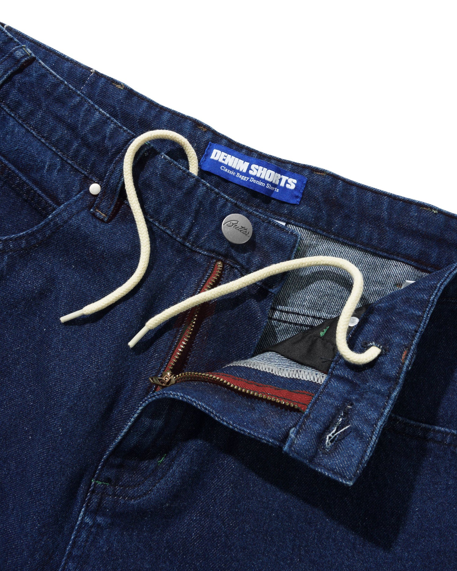 BUTTER GOODS DRUMMER BAGGY SHORTS DENIM INDIGO - Tôpette Skateboards & Lifestyle