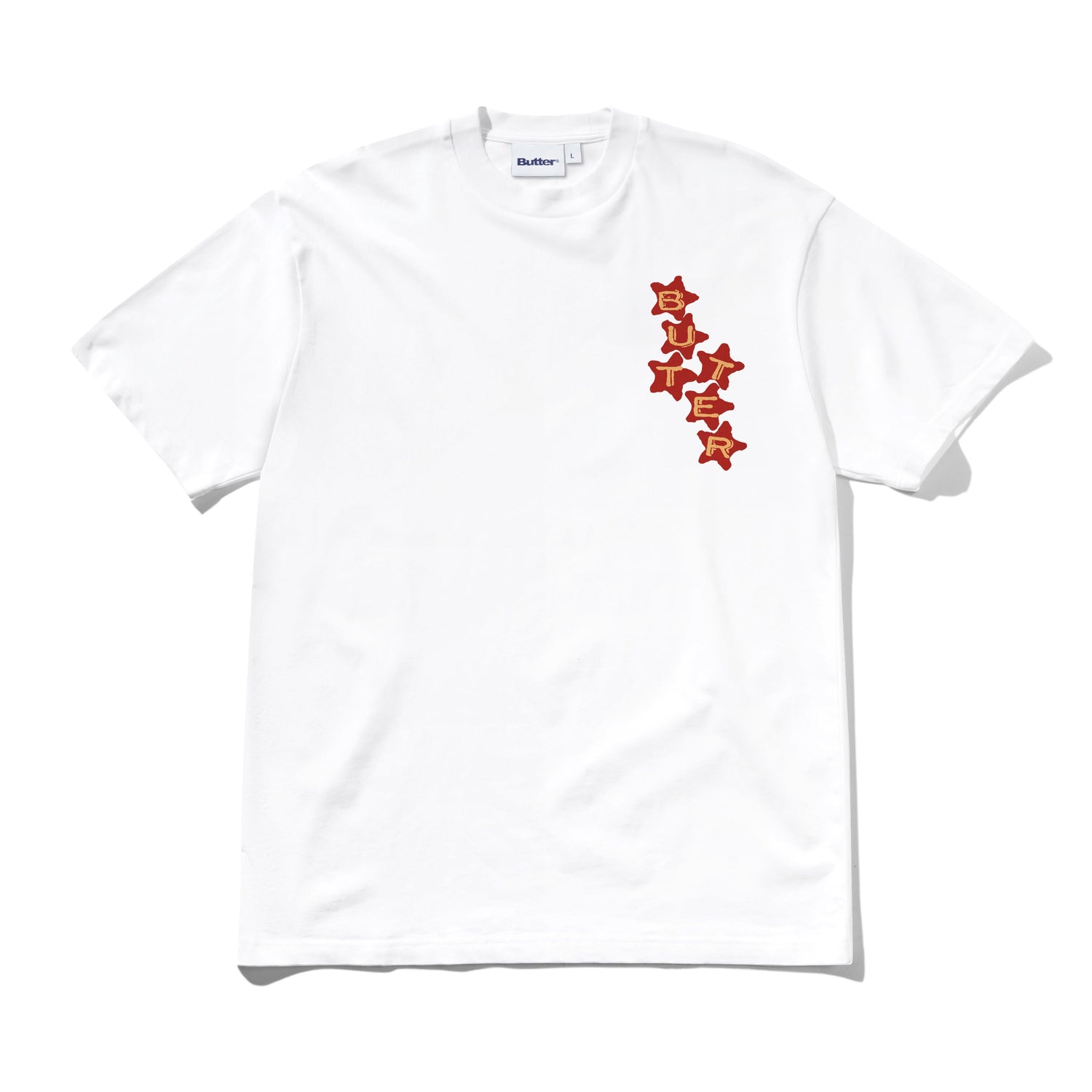BUTTER GOODS STARS TEE WHITE - Tôpette Skateboards & Lifestyle