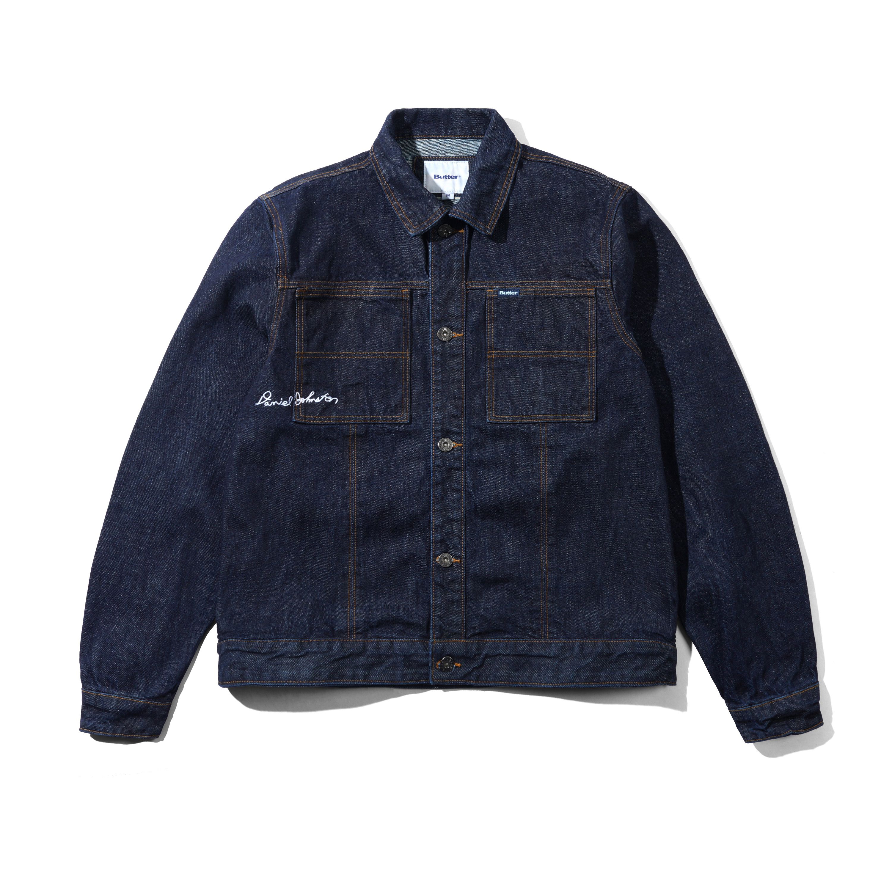 BUTTER GOODS X DANIEL JOHNSTON  BULL SELVEDGE DENIM JACKET RAW INDIGO - Tôpette Skateboards & Lifestyle