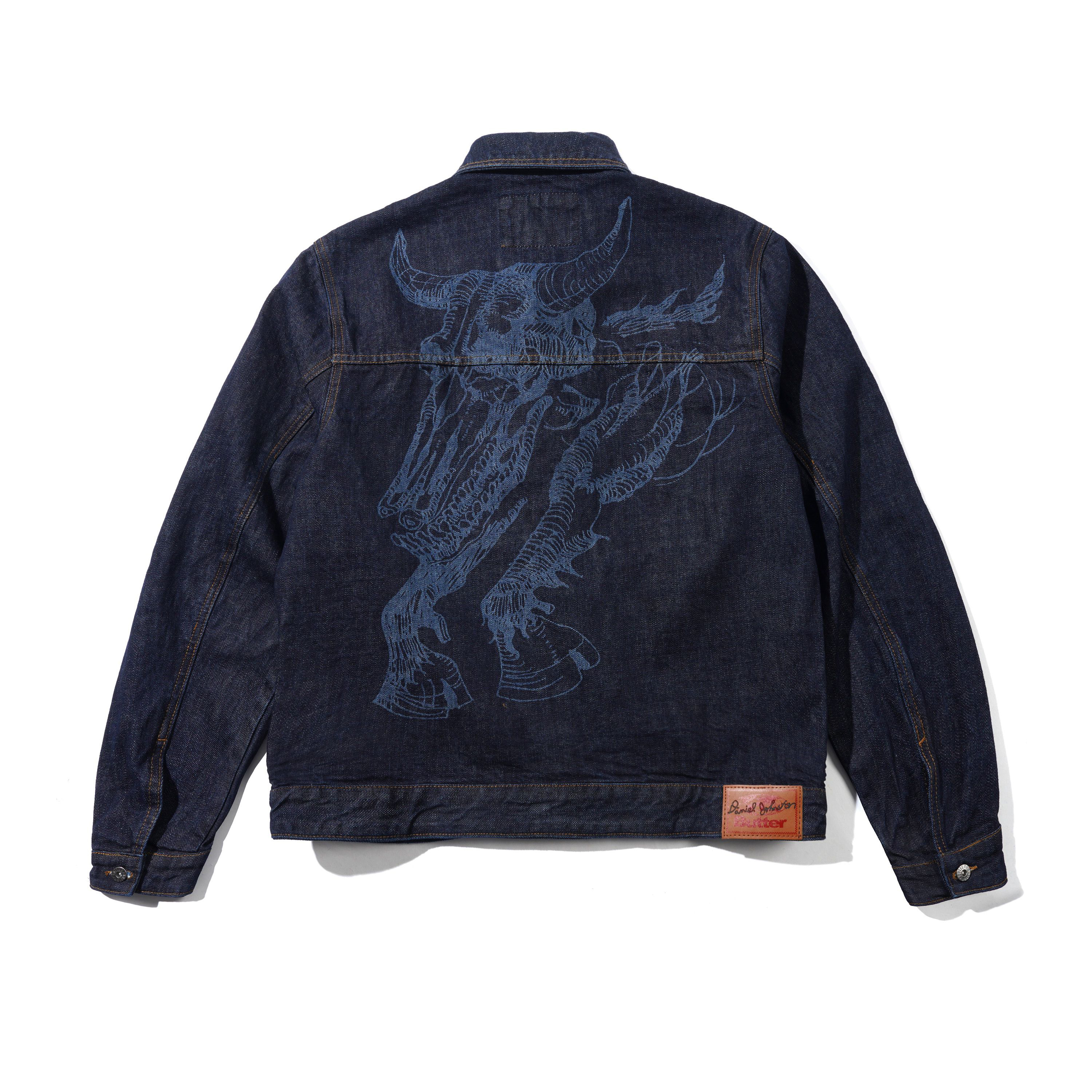 BUTTER GOODS X DANIEL JOHNSTON  BULL SELVEDGE DENIM JACKET RAW INDIGO - Tôpette Skateboards & Lifestyle