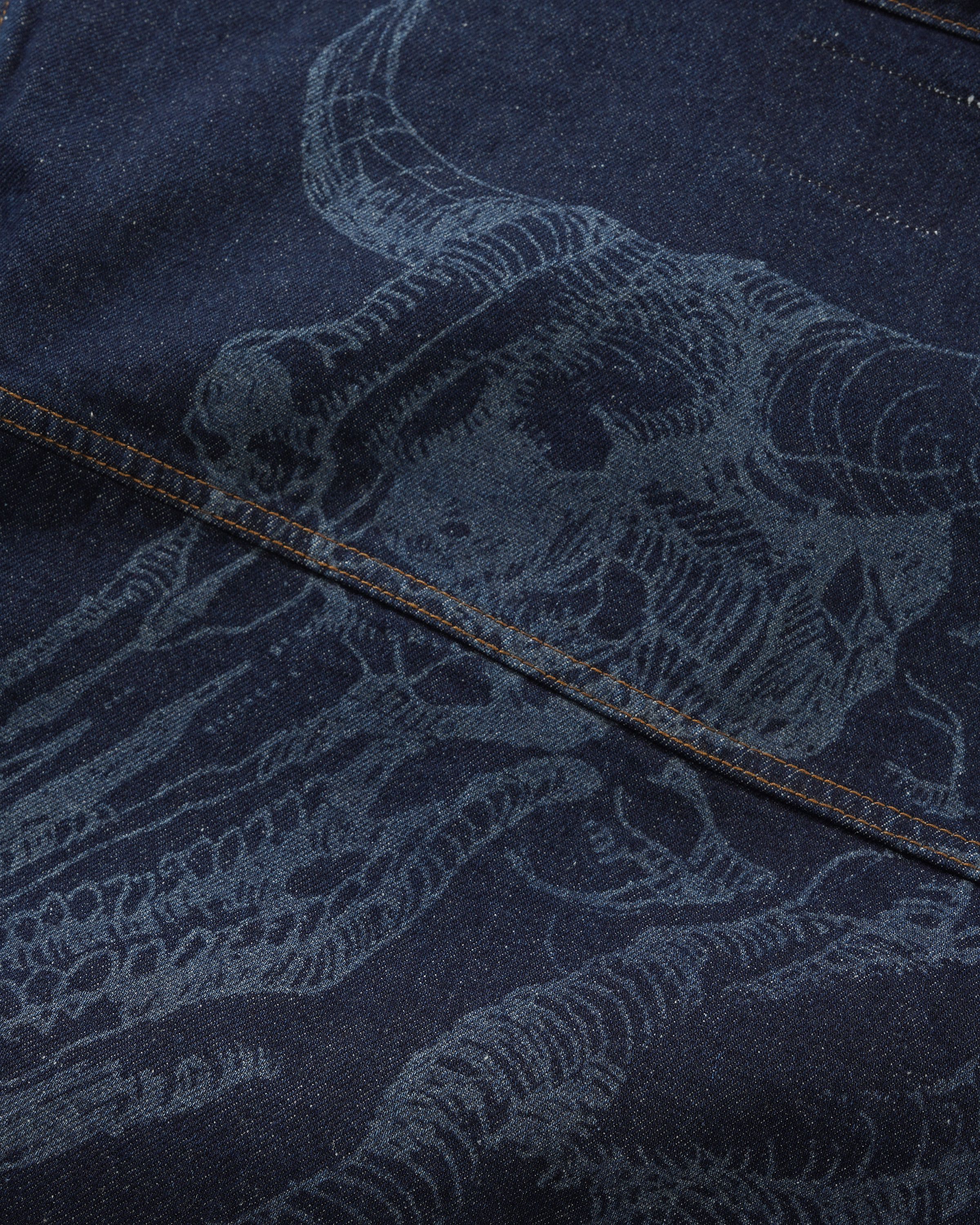 BUTTER GOODS X DANIEL JOHNSTON  BULL SELVEDGE DENIM JACKET RAW INDIGO - Tôpette Skateboards & Lifestyle