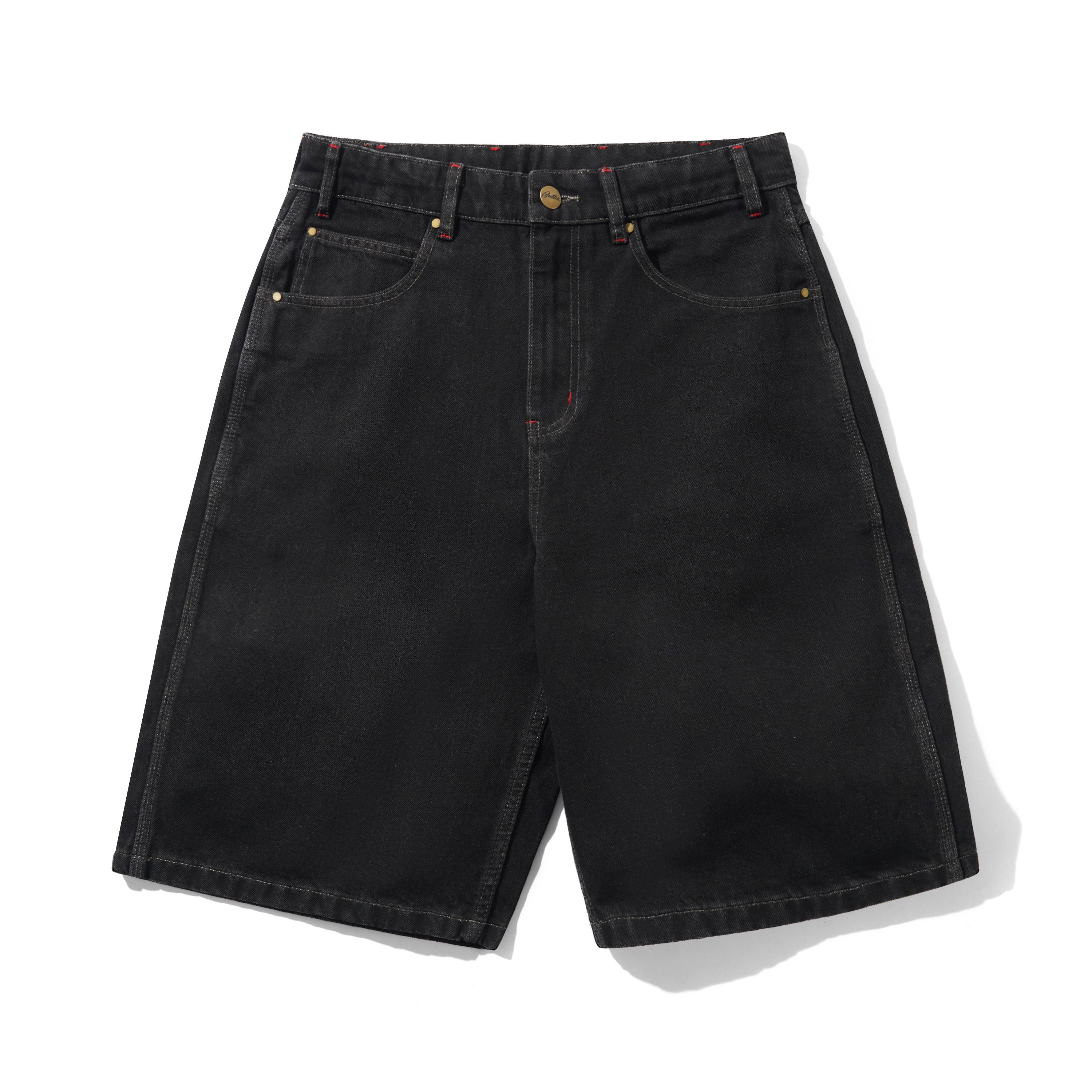 GOODS X DANIEL JOHNSTON DRAGON DENIM SHORTS WASHED BLACK - Tôpette Skateboards & Lifestyle