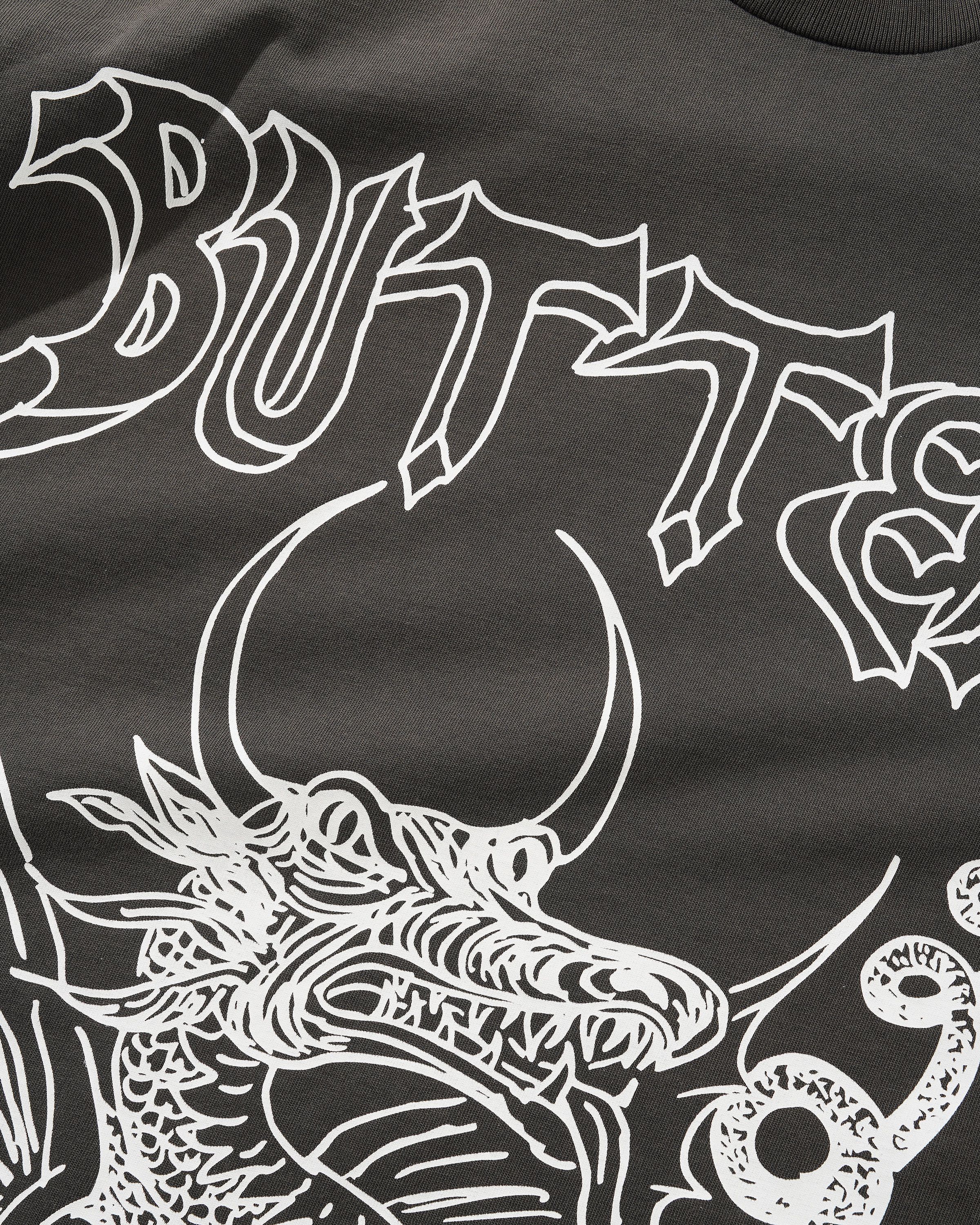 BUTTER GOODS X DANIEL JOHNSTON  DRAGON TEE WASHED BLACK- Tôpette Skateboards