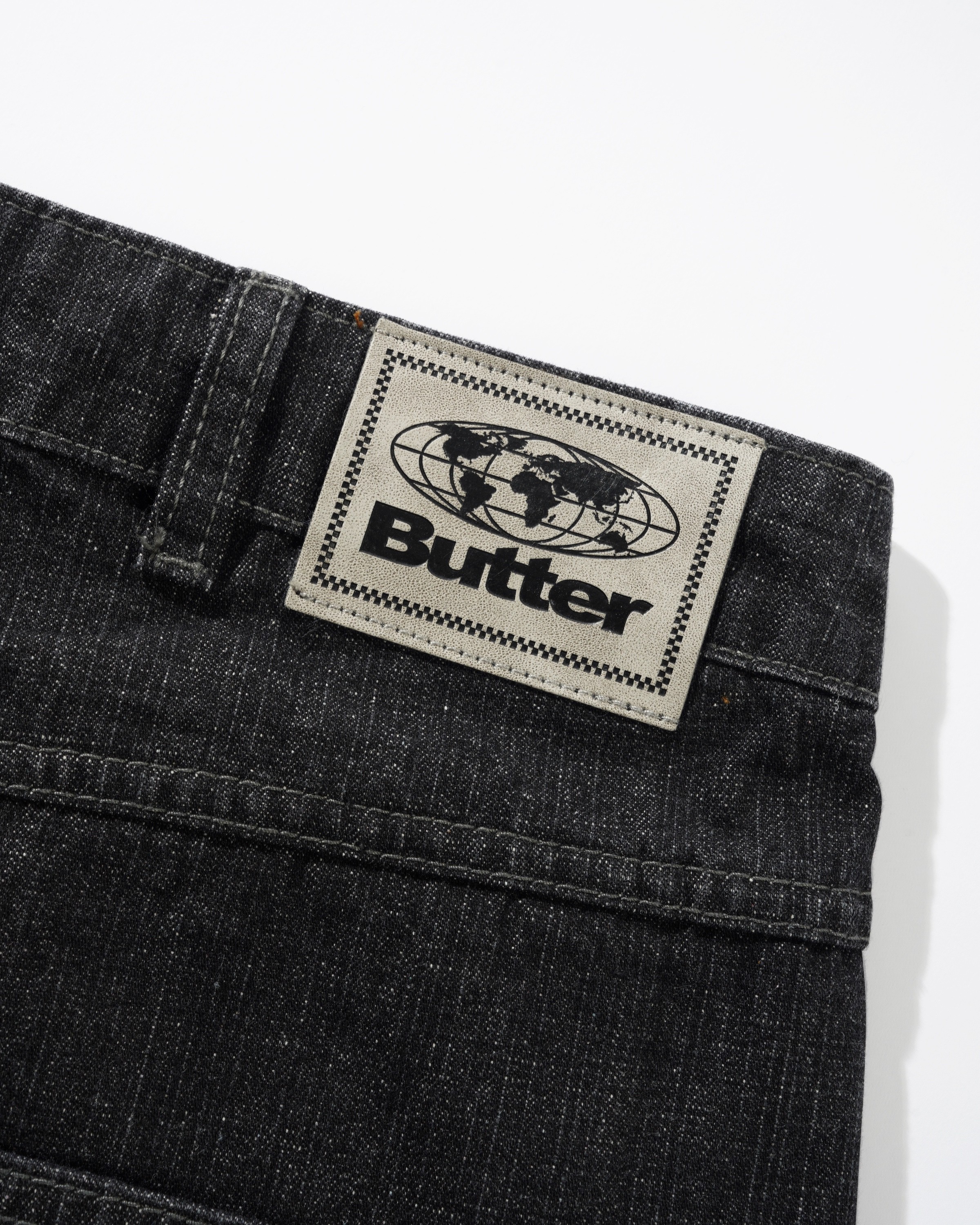 BUTTER GOODS SCORPION STITCH DENIM JEANS SLUB BLACK - Tôpette Skateboards & Lifestyle