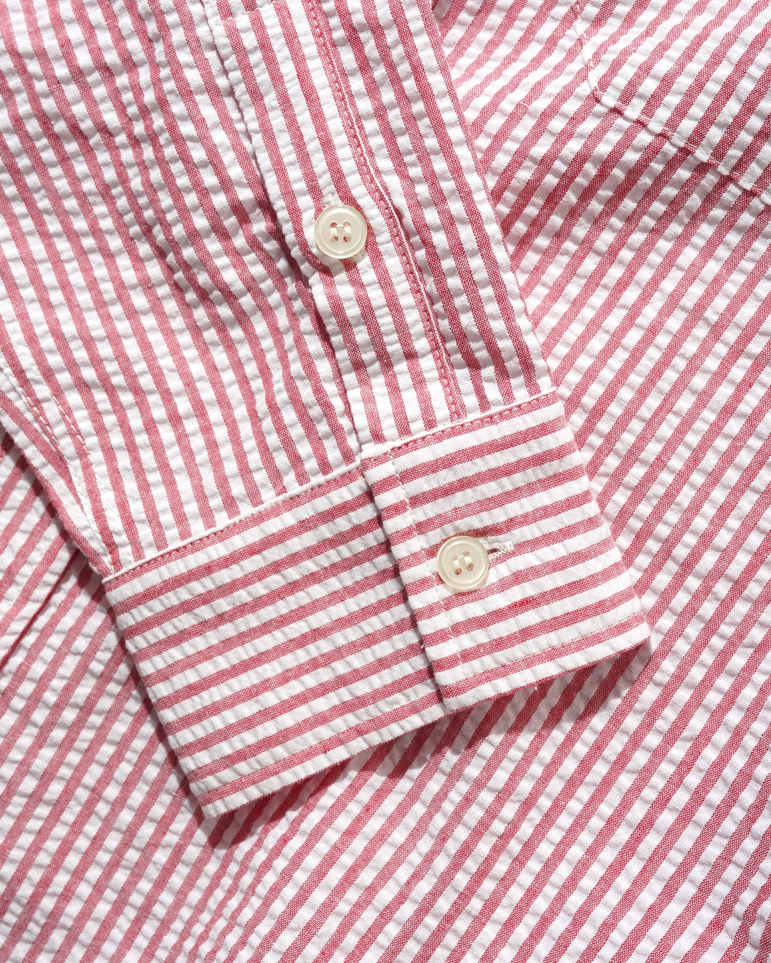 BUTTER GOODS SEERSUCKER STRIPED SHIRT RED - Tôpette Skateboards & Lifestyle