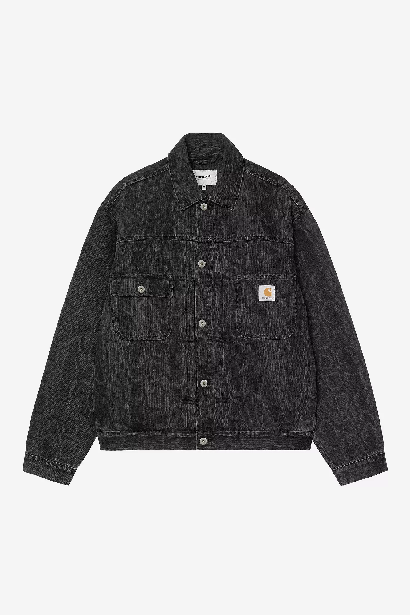 CARHARTT WIP BELMAR JACKET SNAKE CAMO BLACK HEAVY STONE WASH - Tôpette Skateboards & Lifestyle