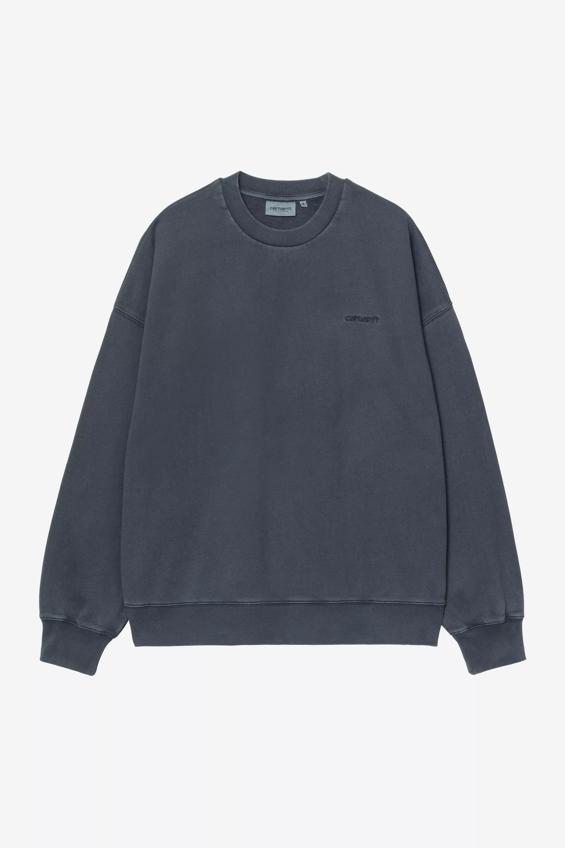 CARHARTT WIP BENTON SWEATSHIRT CARBON GARMENT DYED - Tôpette Skateboards & Lifestyle