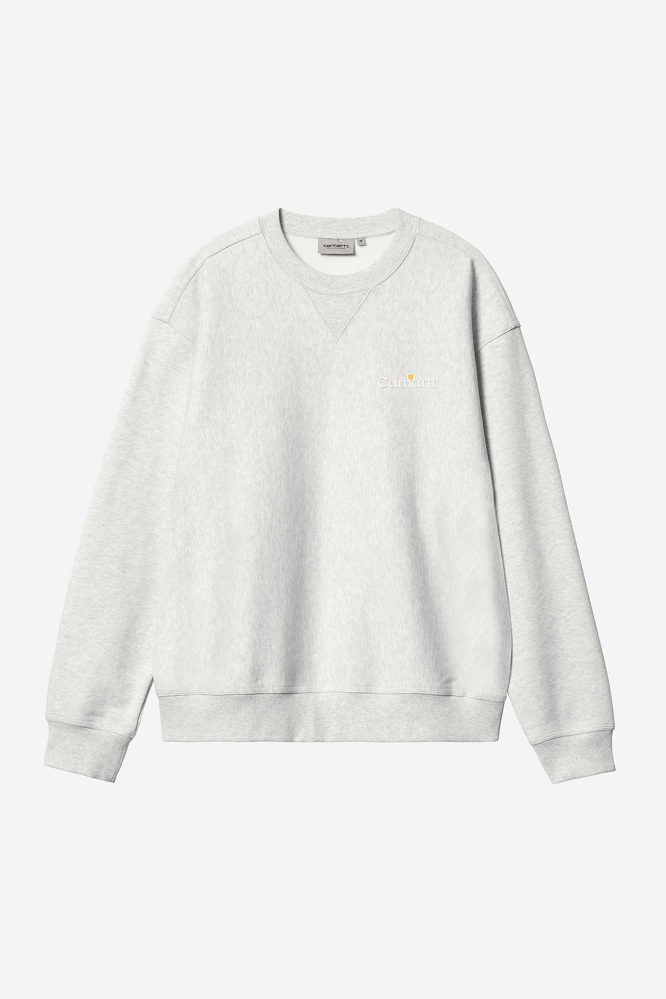 CARHARTT WIP WIP LABEL SWEATSHIRT ASH HEATHER - Tôpette Skateboards & Lifestyle