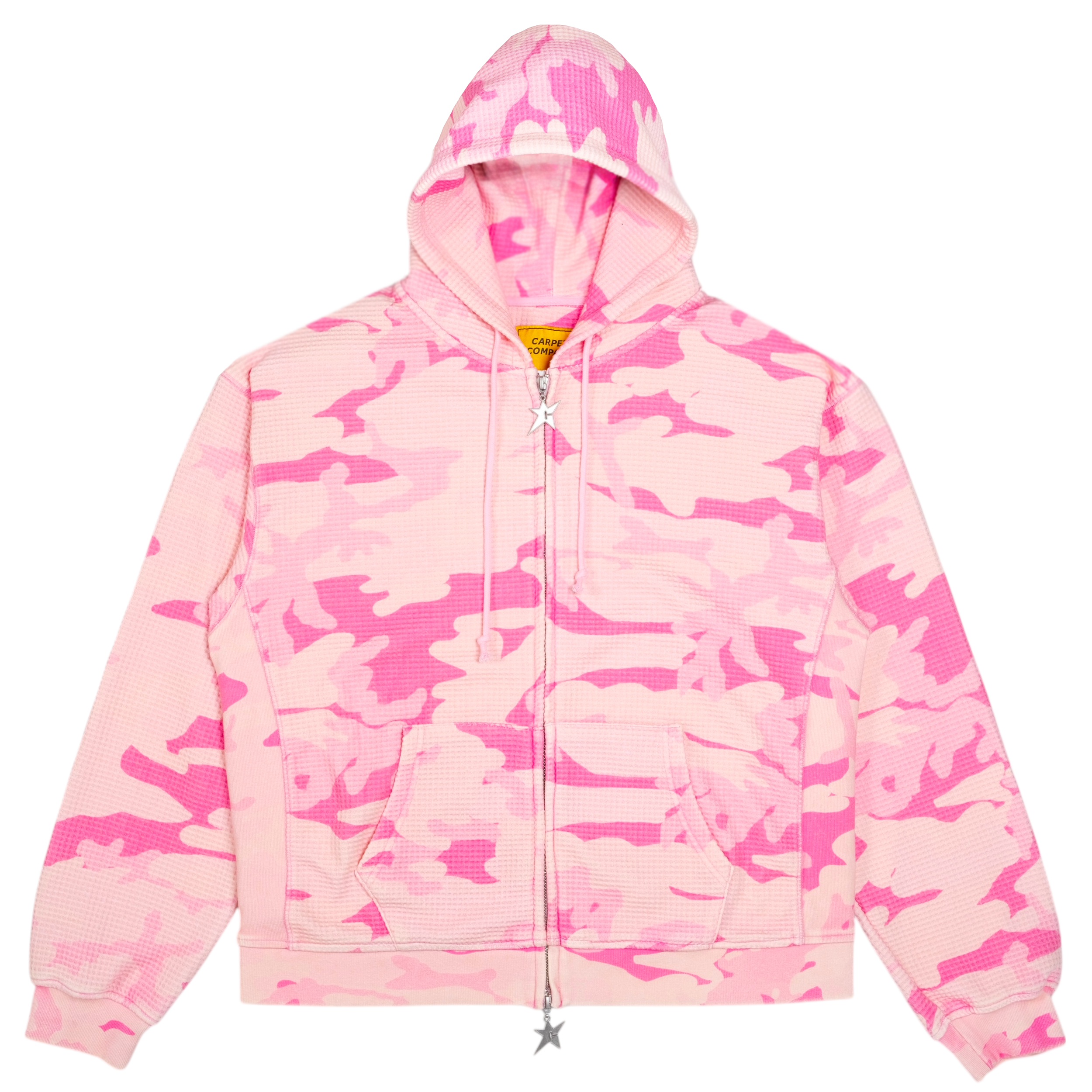CARPET COMPANY C-STAR DOUBLE THERMAL ZIP-HOODIE PINK - Tôpette Skateboards & Lifestyle