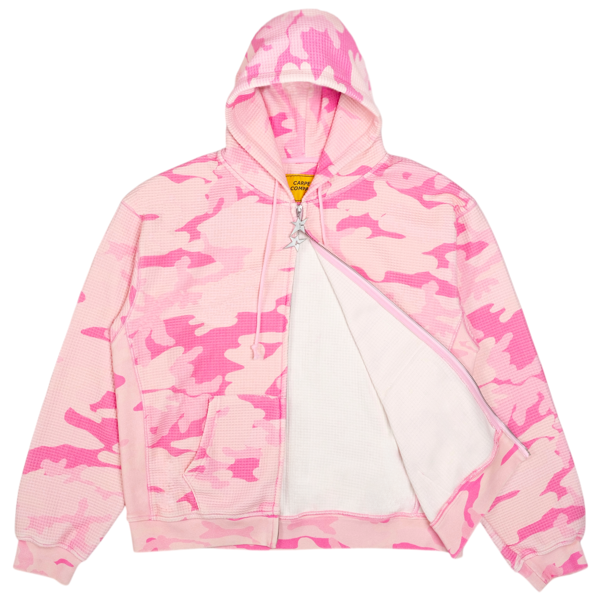 CARPET COMPANY C-STAR DOUBLE THERMAL ZIP-HOODIE PINK - Tôpette Skateboards & Lifestyle