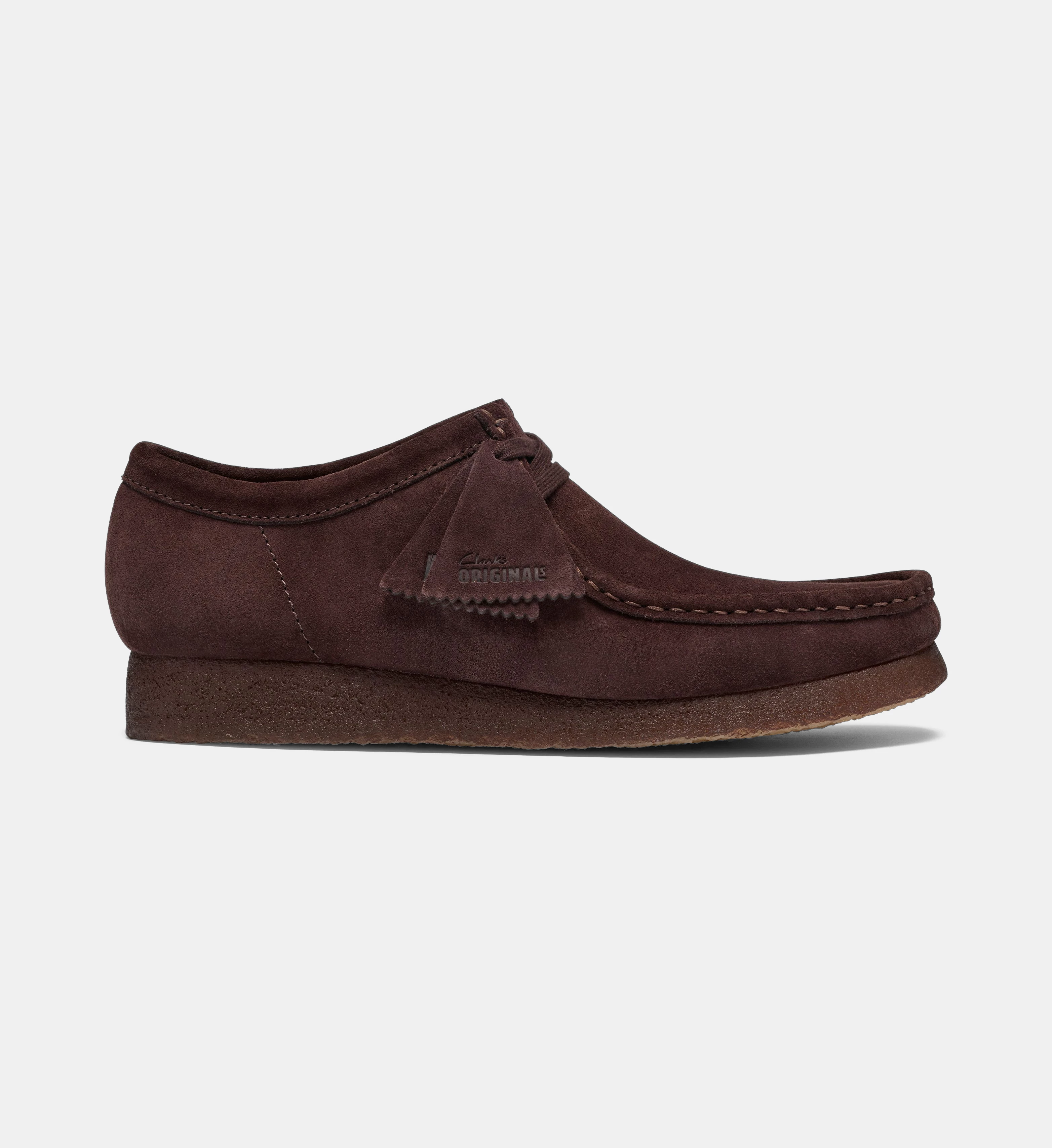 CLARKS WALLABEE CHOCOLATE SUEDE