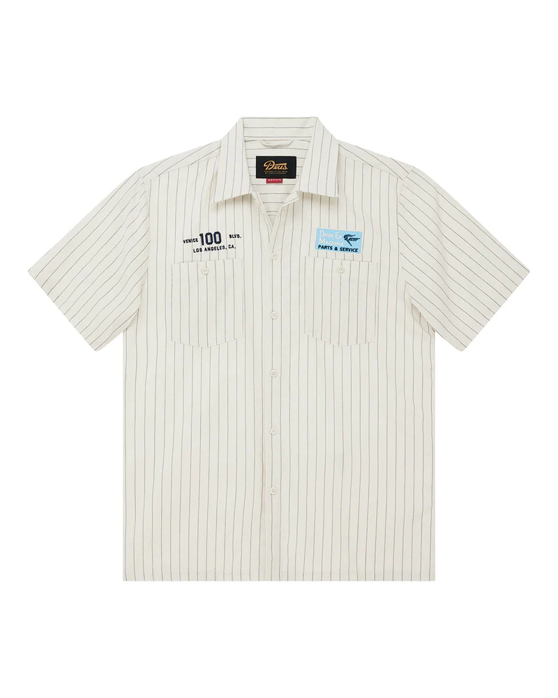 DEUS EX MACHINA FORECOURT STRIPE SHIRT DIRTY WHITE - Tôpette Skateboards & Lifestyle
