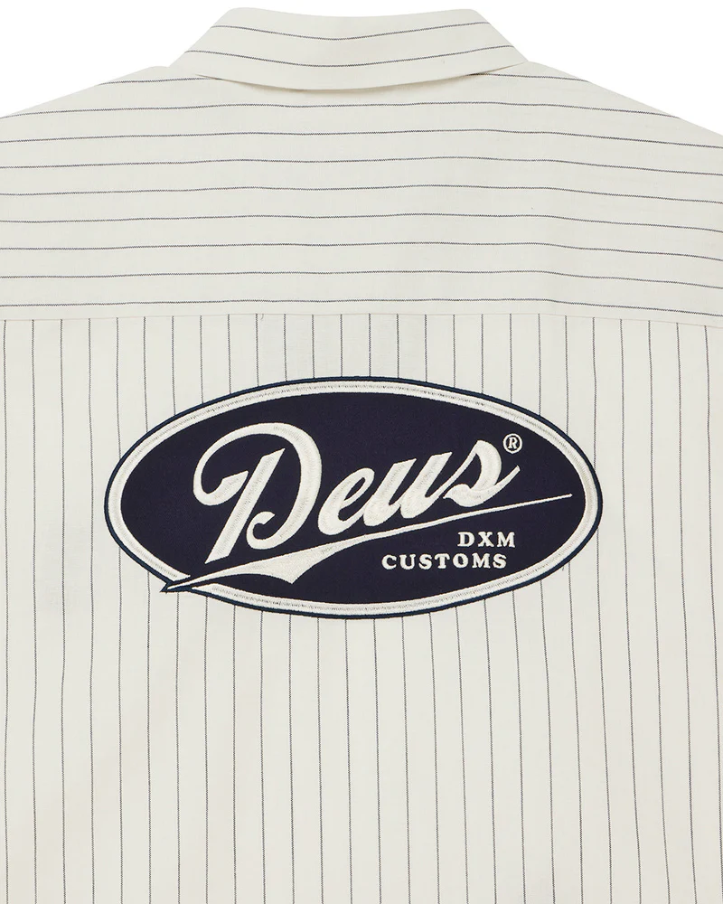 DEUS EX MACHINA FORECOURT STRIPE SHIRT DIRTY WHITE - Tôpette Skateboards & Lifestyle