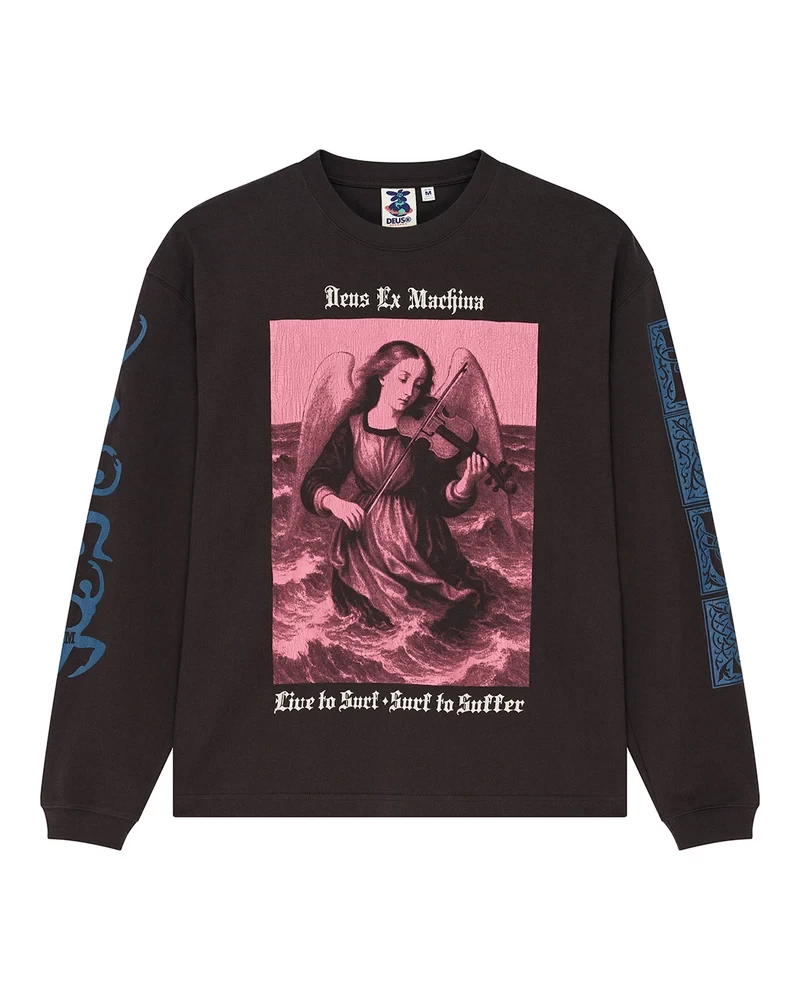 DEUS EX MACHINA SWELL MAPS OS LS TEE ANTHRACITE
