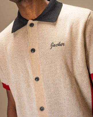 JACKER PBA POLO KNIT BEIGE - Tôpette Skateboards & Lifestyle