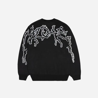 JACKER SKELETON KNIT CREWNECK BLACK - Tôpette Skateboards & Lifestyle
