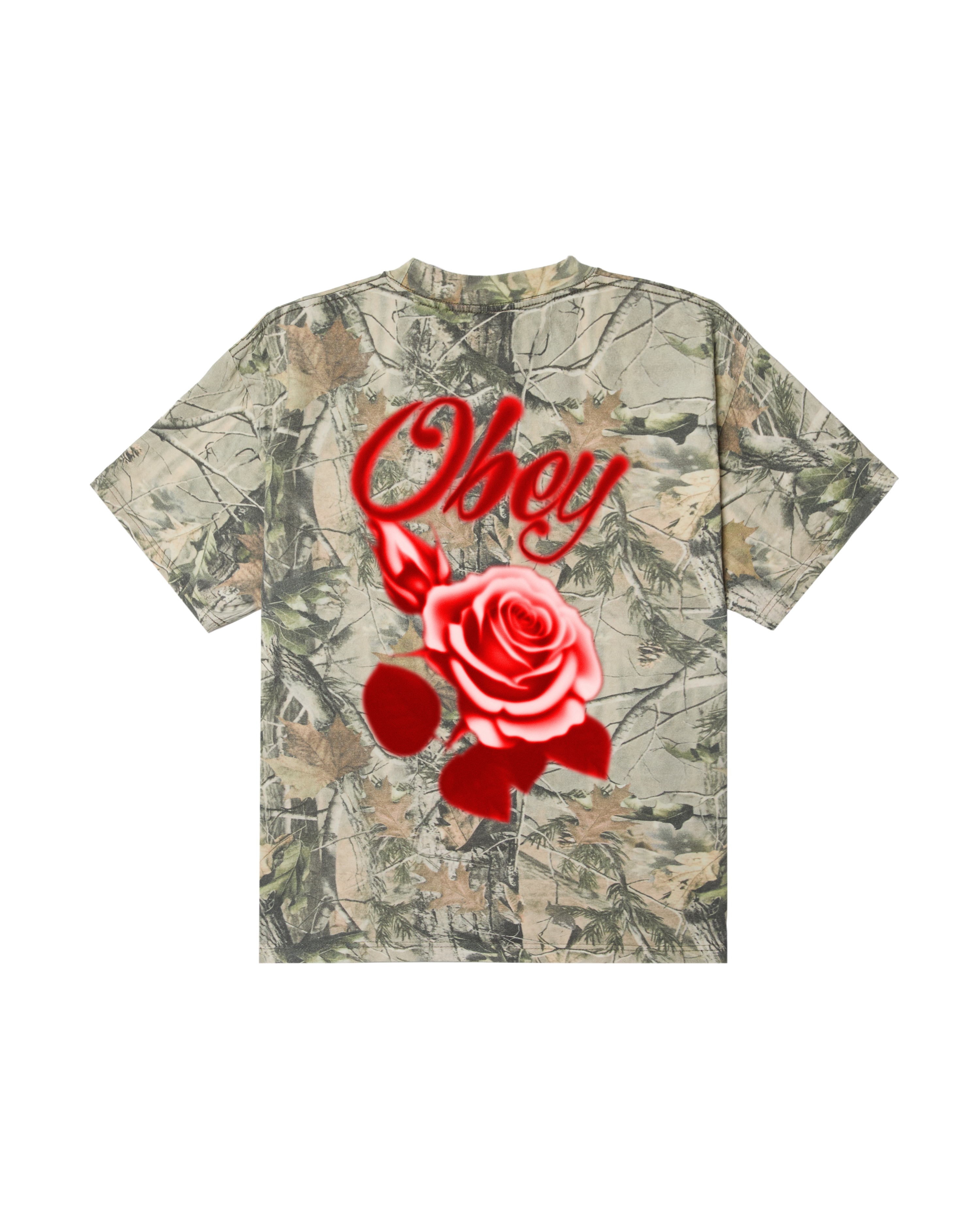 OBEY AIRBRUSHED ROSE TEE CAMO - Tôpette Skateboards & Lifestyle