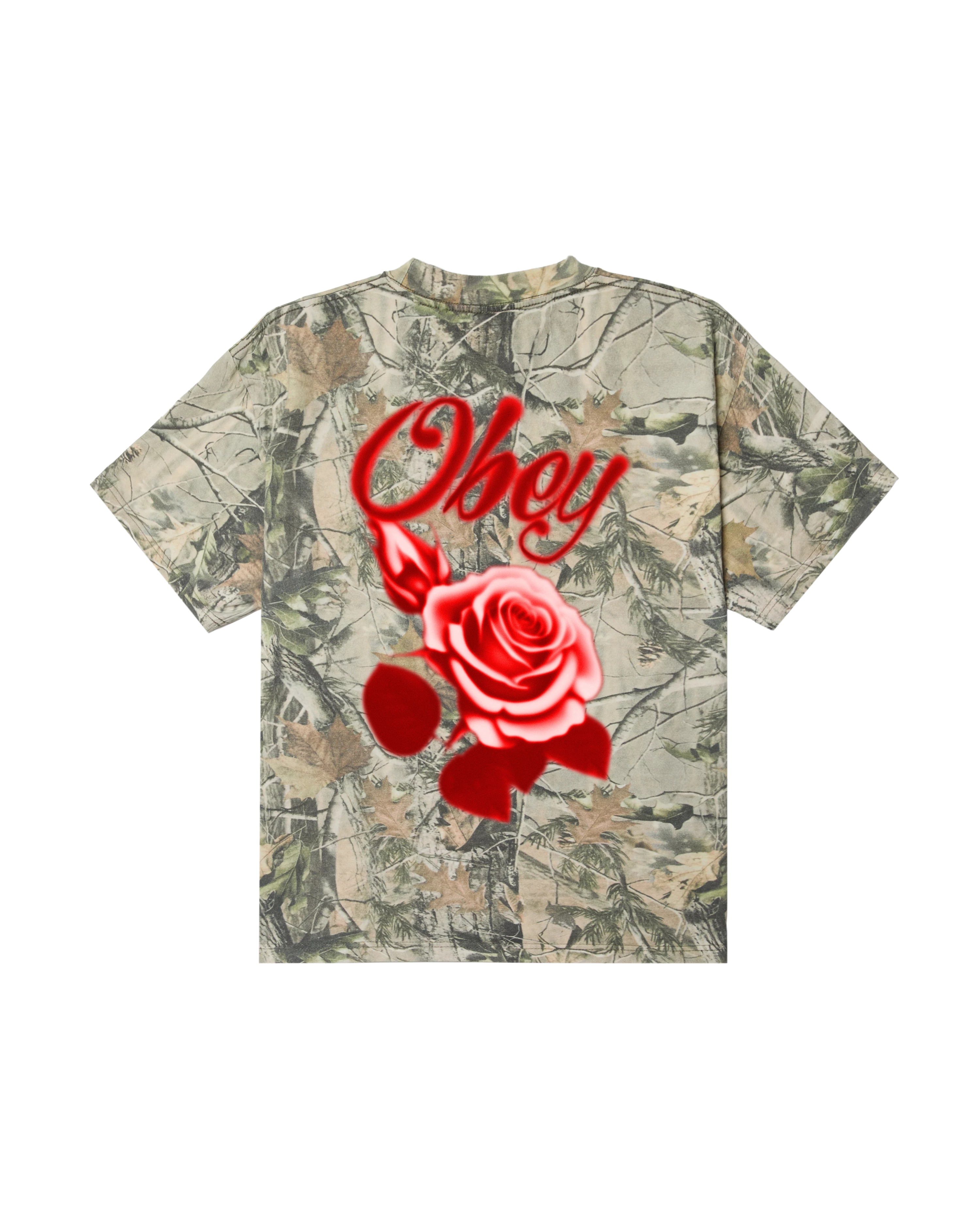 OBEY AIRBRUSHED ROSE TEE CAMO - Tôpette Skateboards & Lifestyle