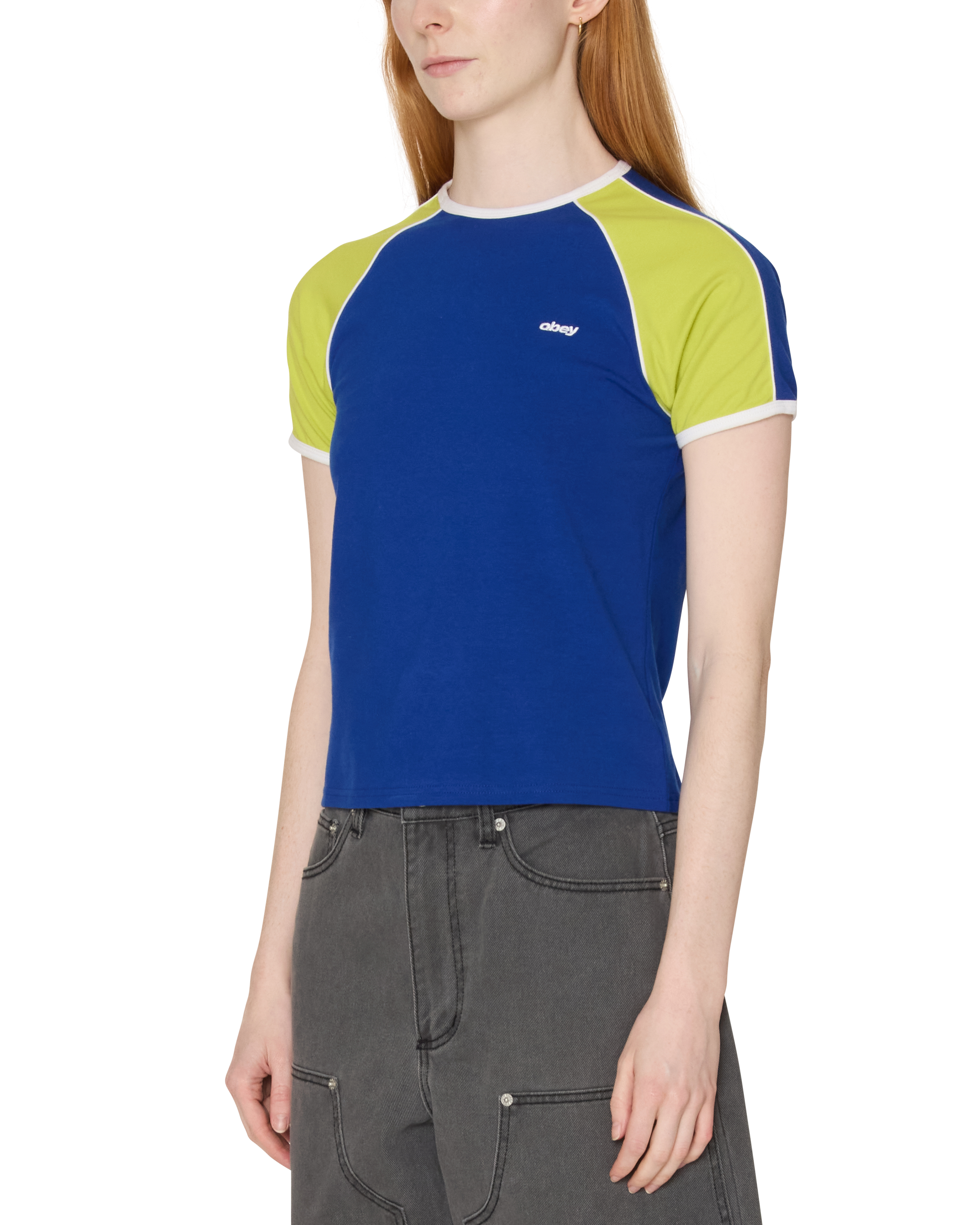 OBEY REPLAY RAGLAN S/S TEE BLUE MULTI - Tôpette Skateboards & Lifestyle