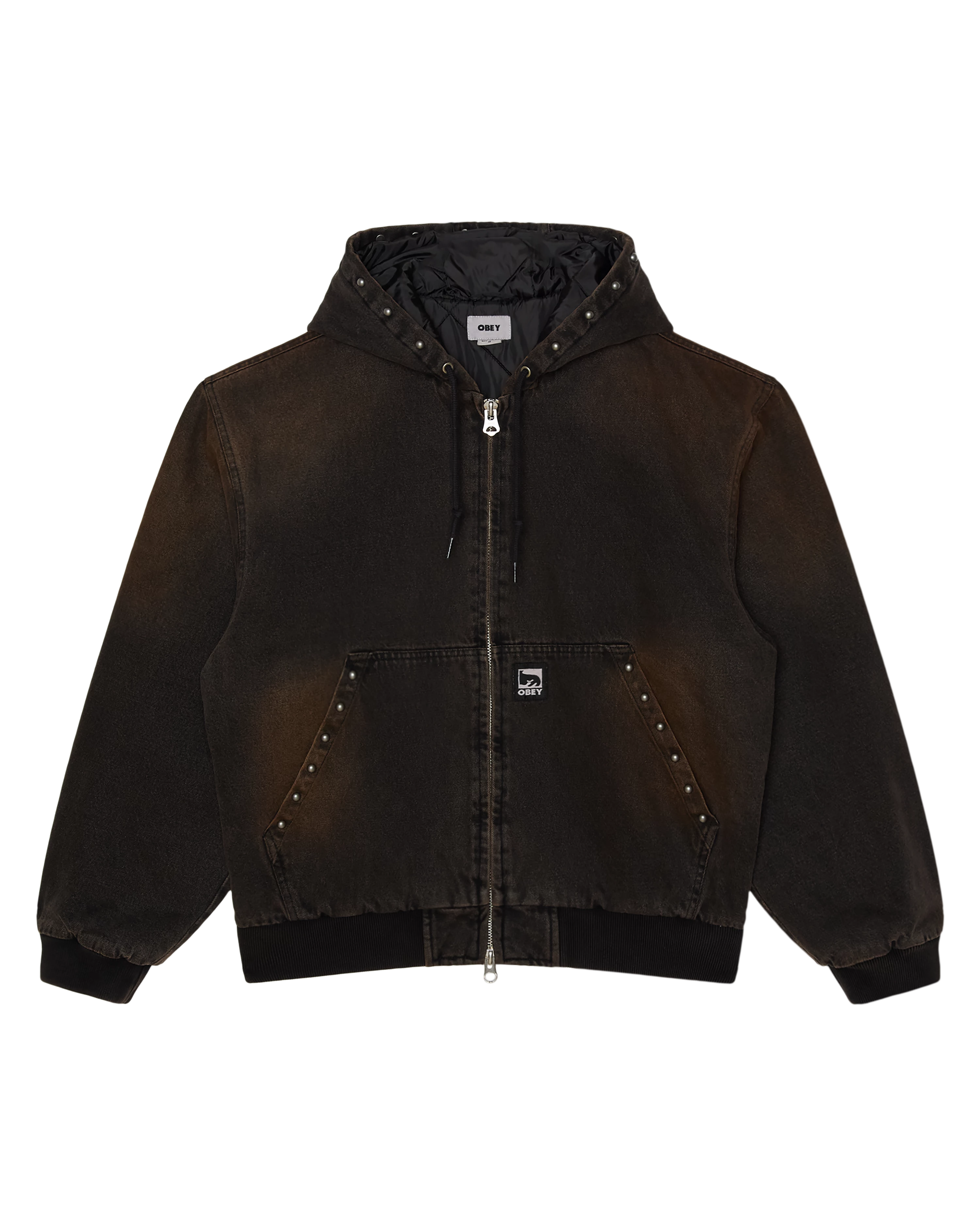 OBEY STUDDED ZIP UP JACKET