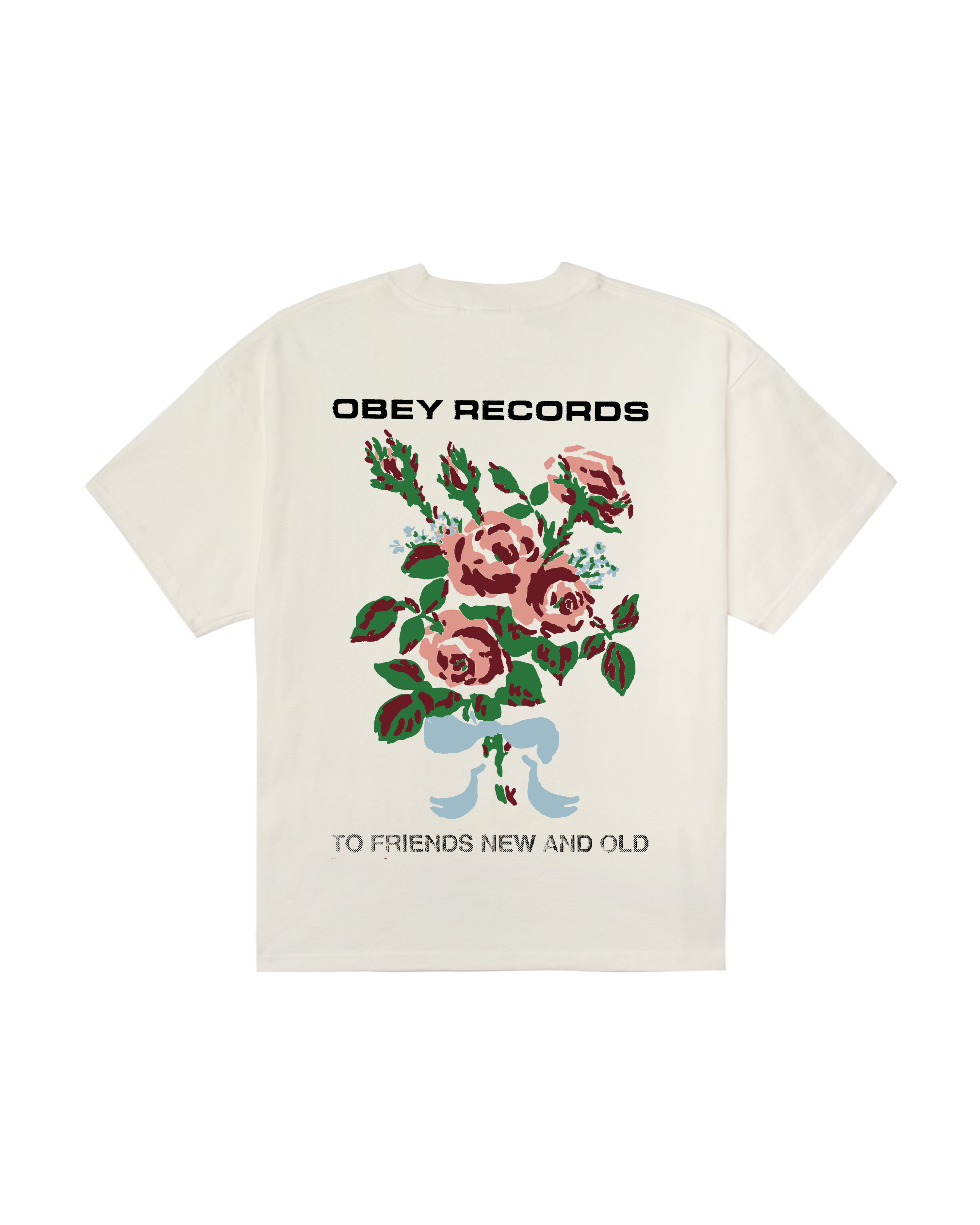 OBEY TO NEW FRIENDS AND OLD TEE VINTAGE WHITE - Tôpette Skateboards & Lifestyle