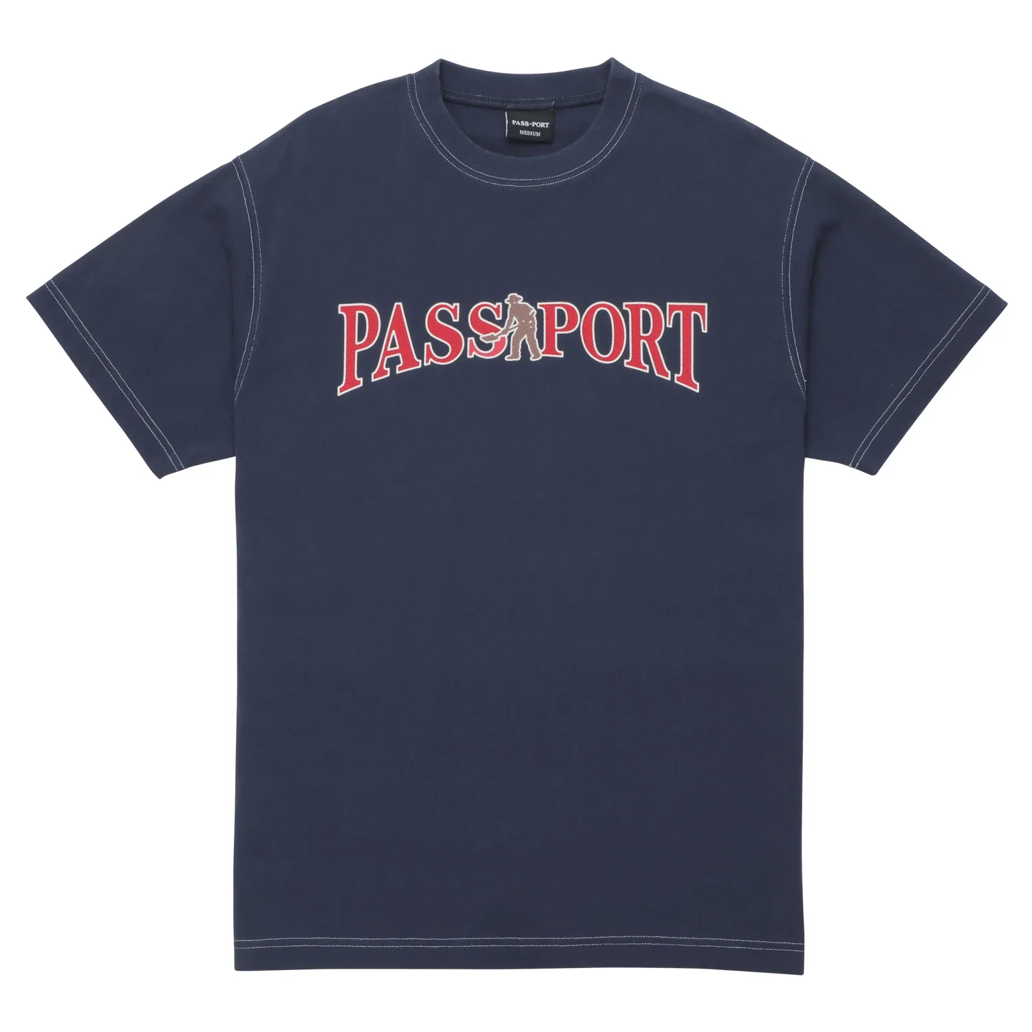 PASS~PORT OFFICIAL CONTRAST TEE WASHED NAVY