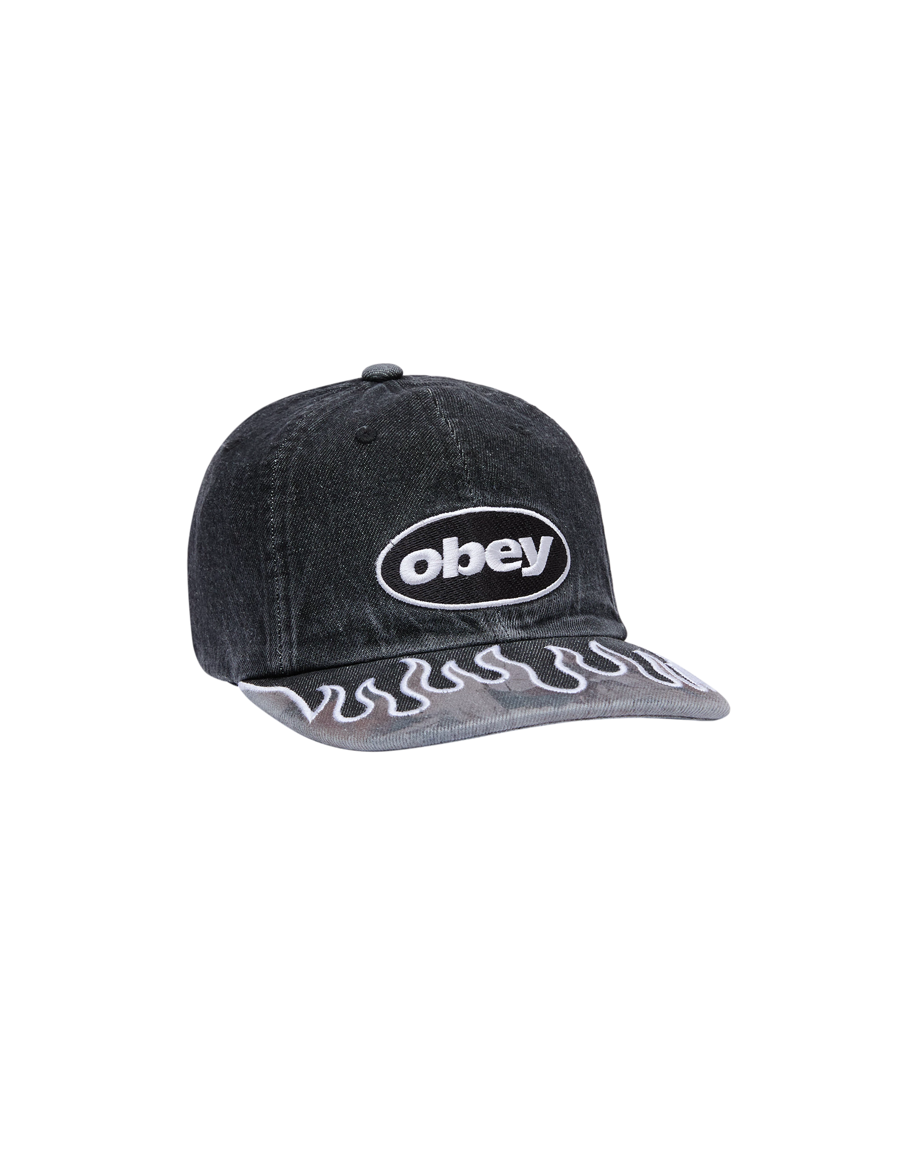 OBEY PIGMENT OBEY FLAMES 6 PANEL VB FADED BLACK