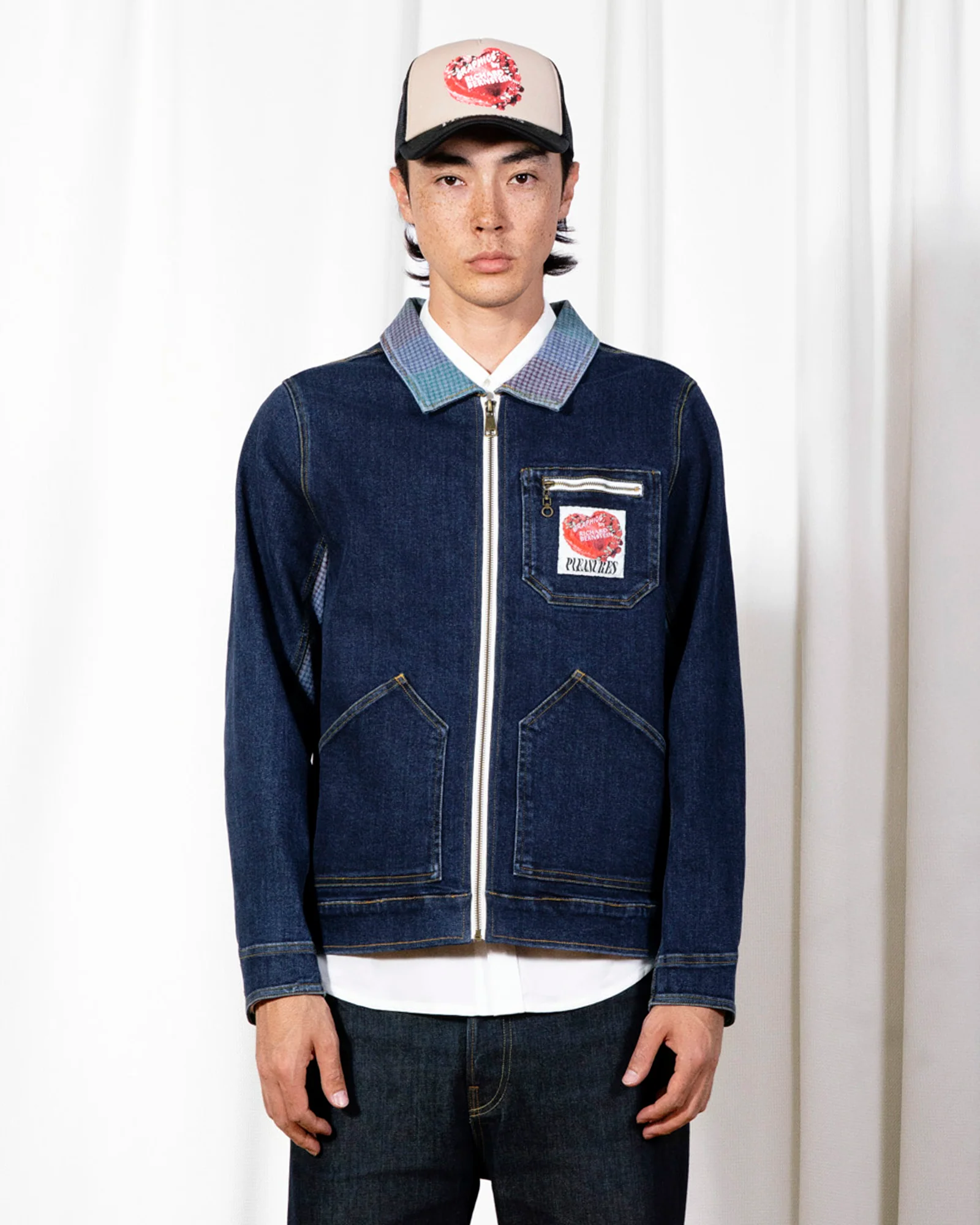 PLEASURES CAKE DENIM JACKET - Tôpette Skateboards & Lifestyle