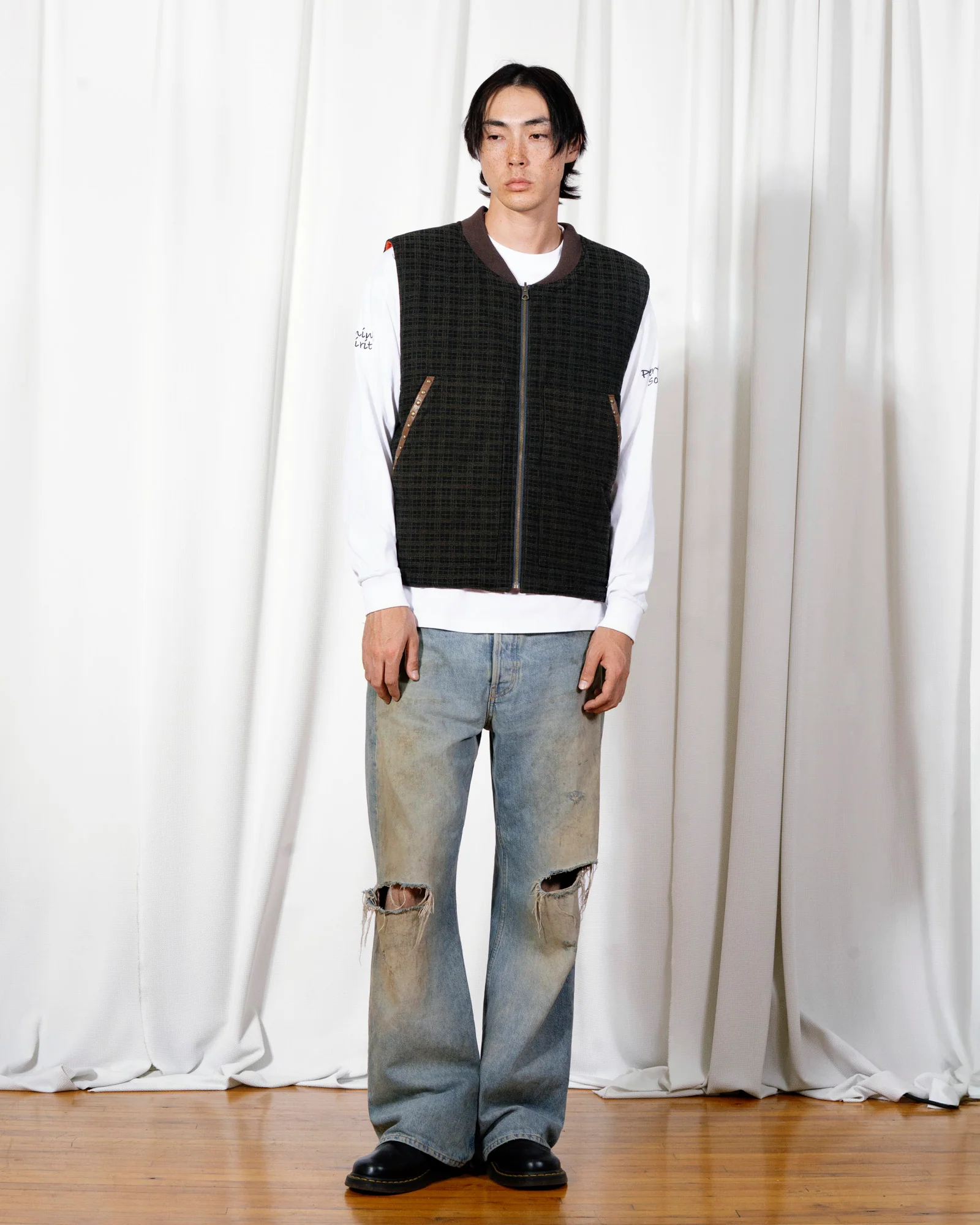 PLEASURES HORNS DENIM VEST - Tôpette Skateboards & Lifestyle