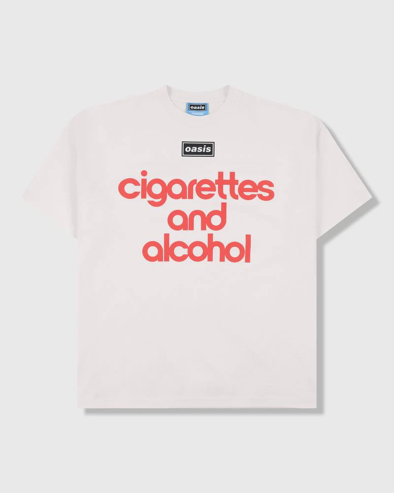 PLEASURES X OASIS NORDIQUE T-SHIRT VINTAGE WHITE - Tôpette Skateboards & Lifestyle