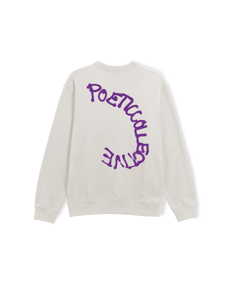 POETIC COLLECTIVE SPRAY CREWNECK IVORY - Tôpette Skateboards & Lifestyle