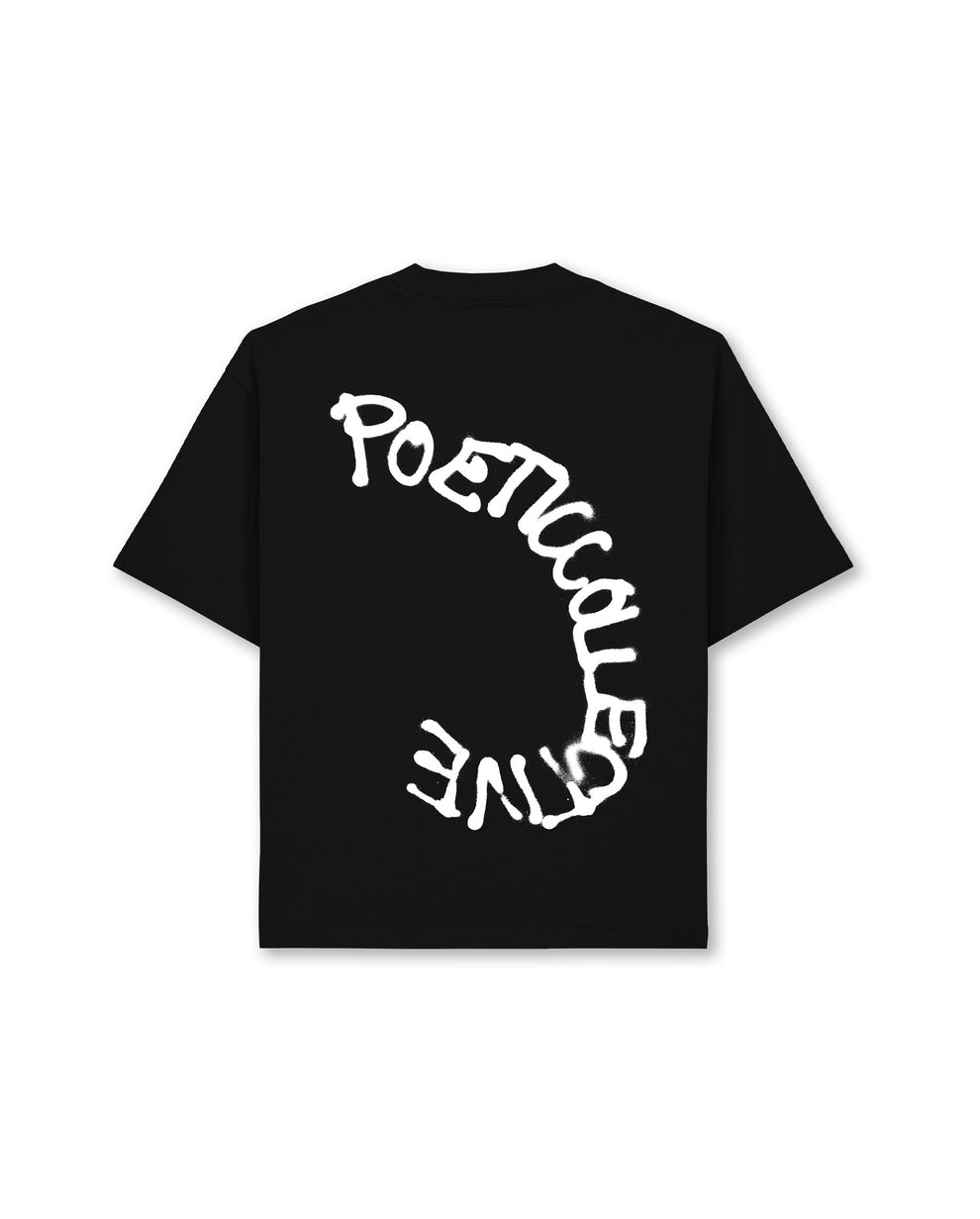 POETIC COLLECTIVE SPRAY TEE SHIRT BLACK - Tôpette Skateboards & Lifestyle