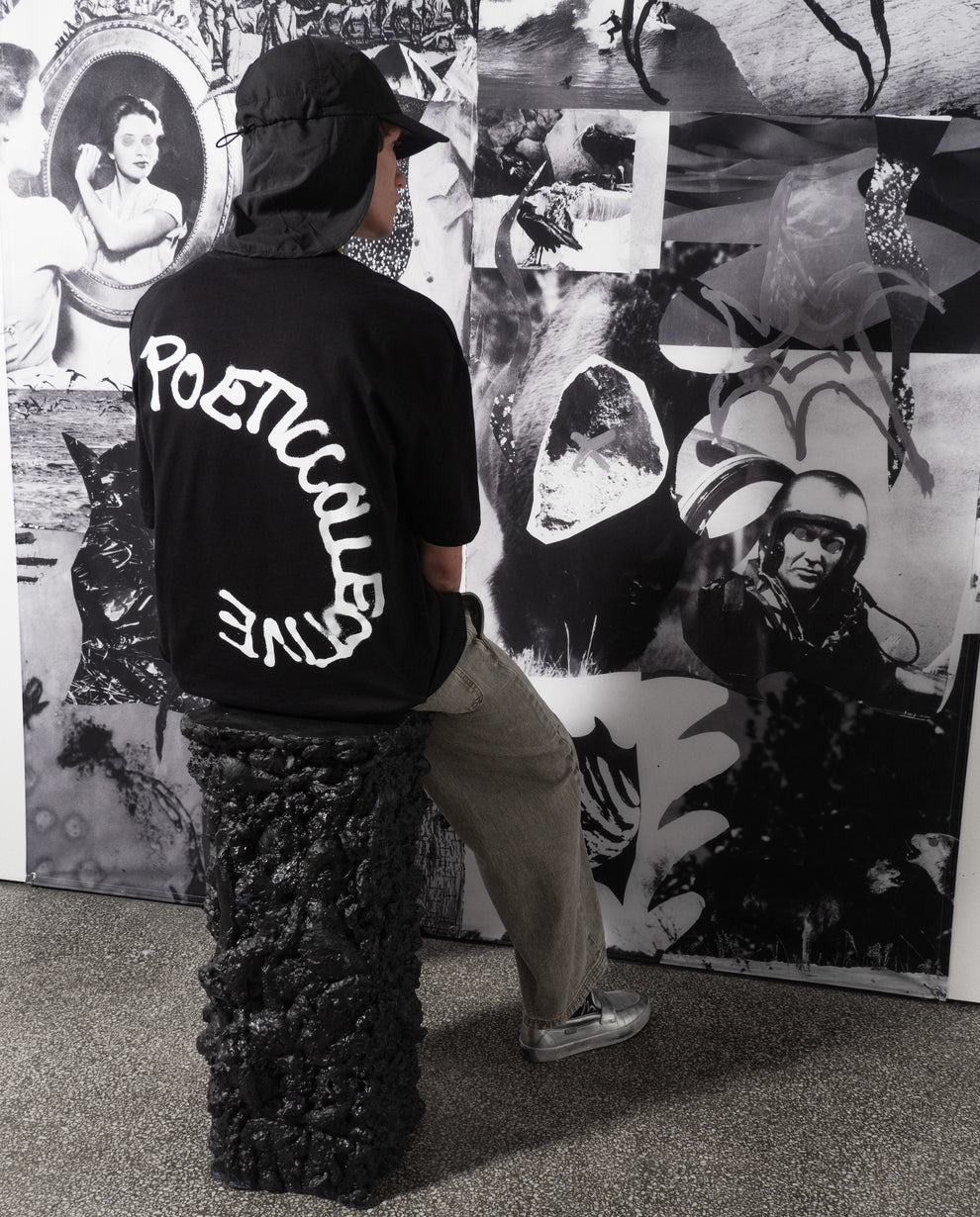 POETIC COLLECTIVE SPRAY TEE SHIRT BLACK - Tôpette Skateboards & Lifestyle
