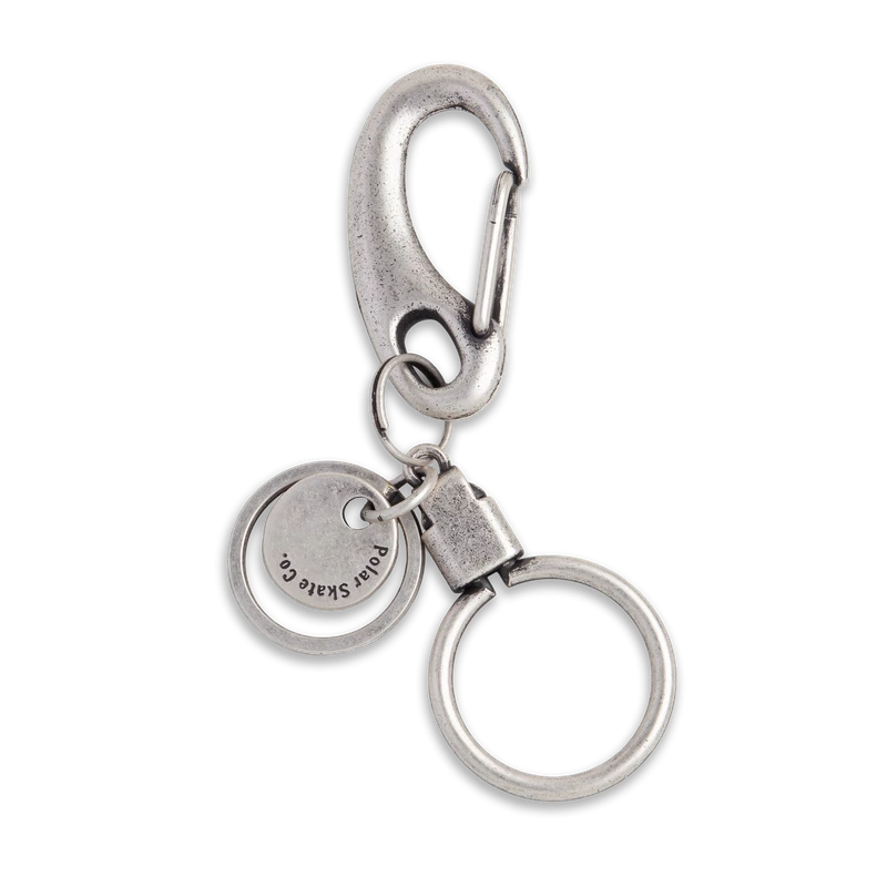 POLAR SKATE CO. HOOK KEY RING BRUSHED SILVER
