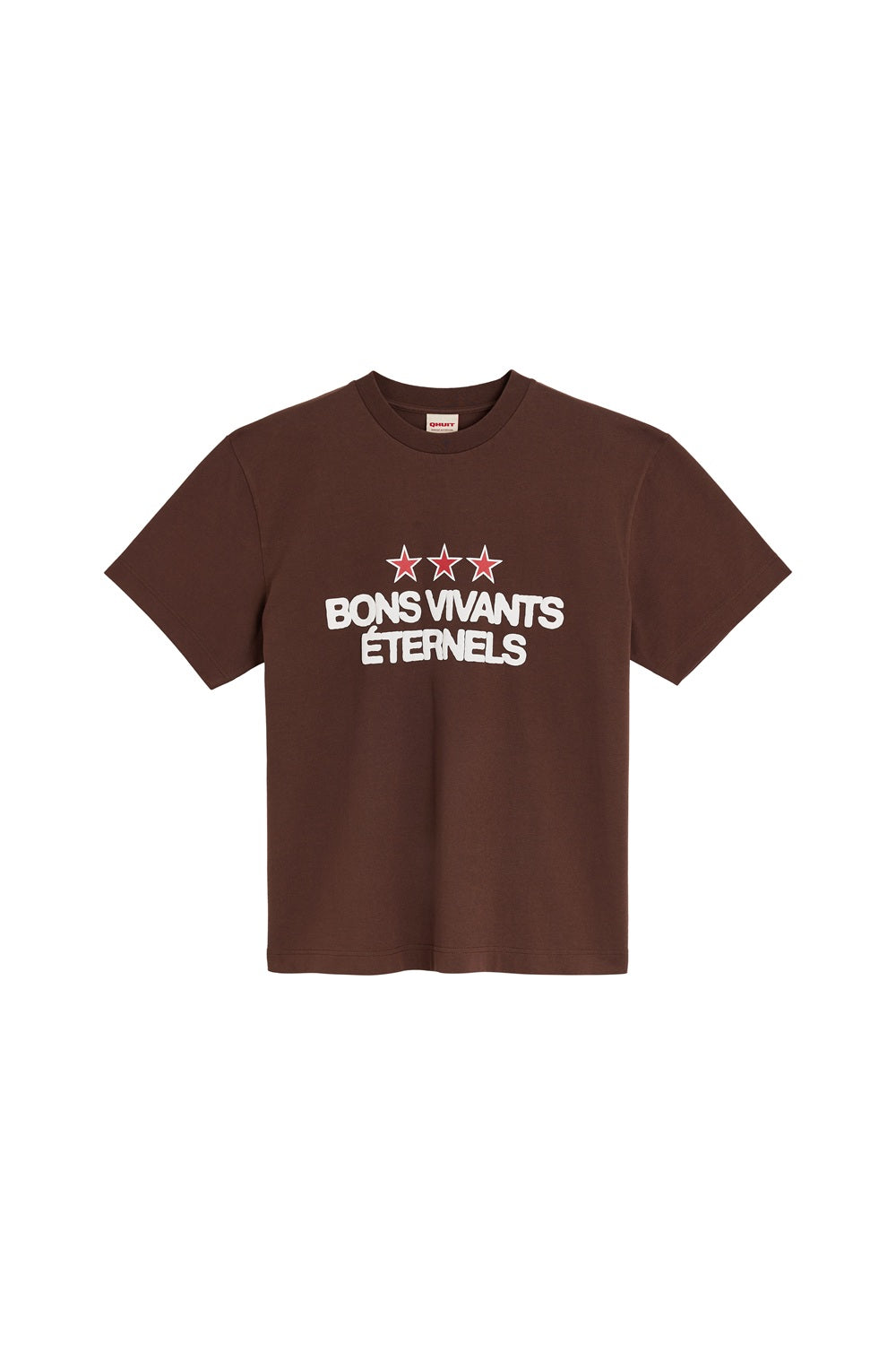 QHUIT BONS VIVANTS T-SHIRT BROWN  - Tôpette Skateboards & Lifestyle