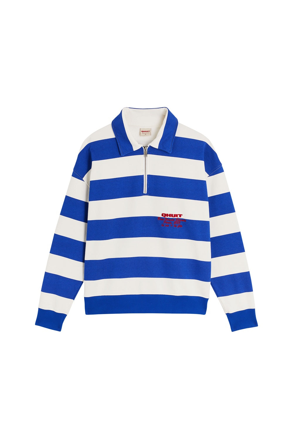 QHUIT BRETON ZIP POLO BLUE  - Tôpette Skateboards & Lifestyle