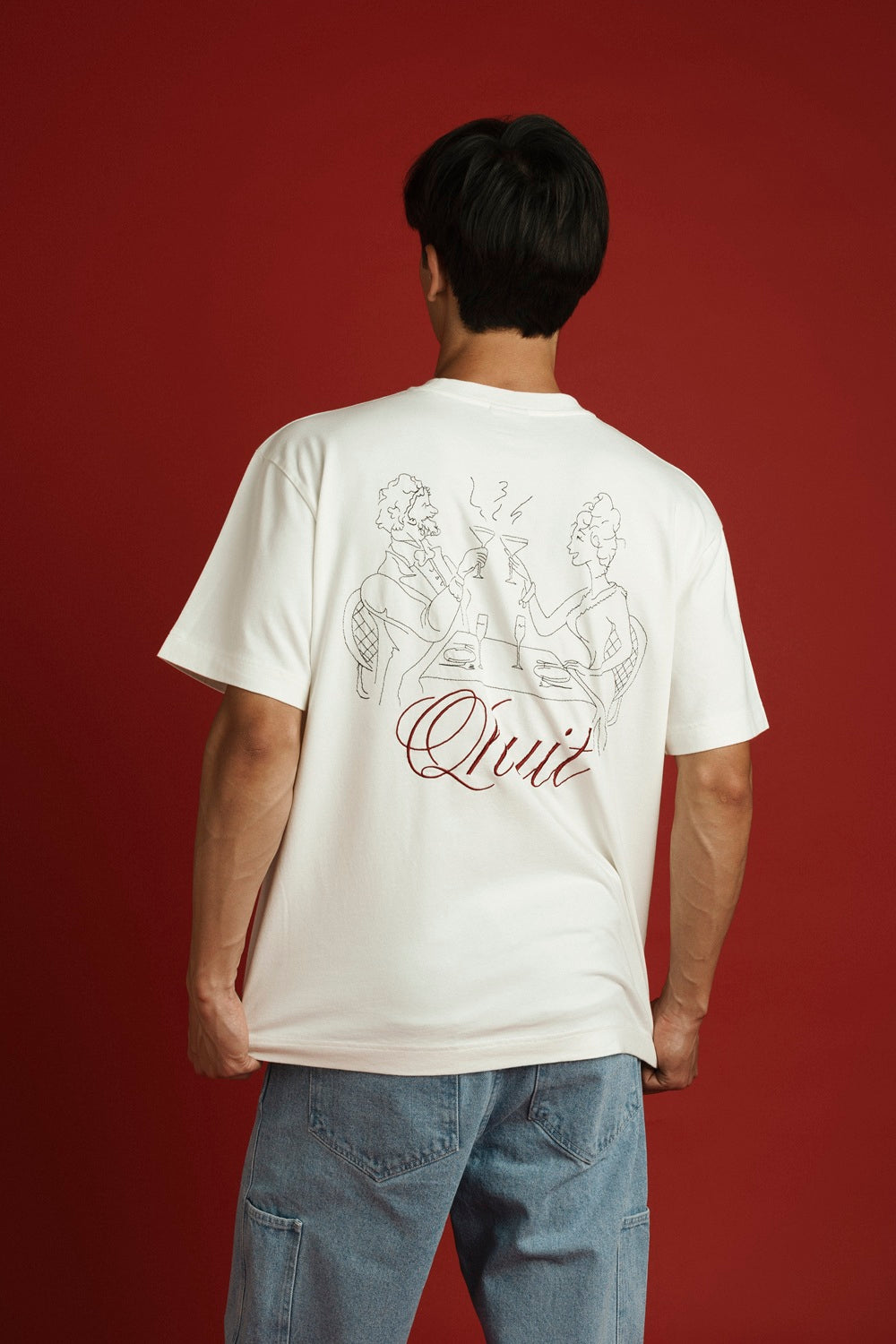 QHUIT CIN CIN T-SHIRT OFF WHITE  - Tôpette Skateboards & Lifestyle