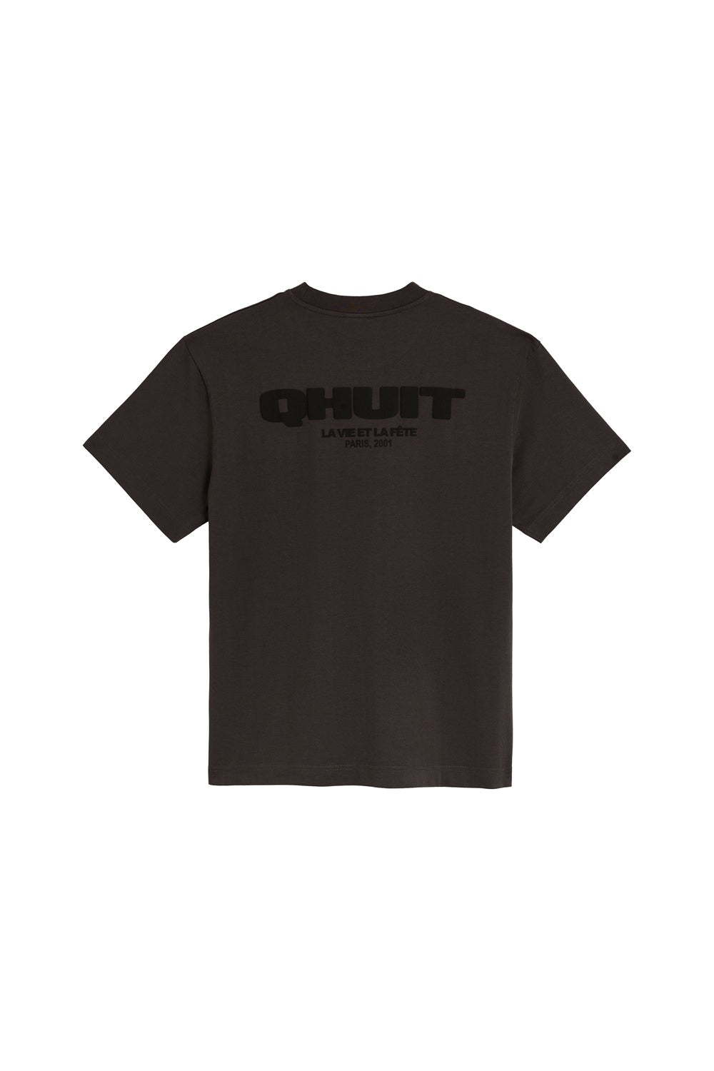 QHUIT SIGNATURE T-SHIRT NOIR CARBONE  - Tôpette Skateboards & Lifestyle