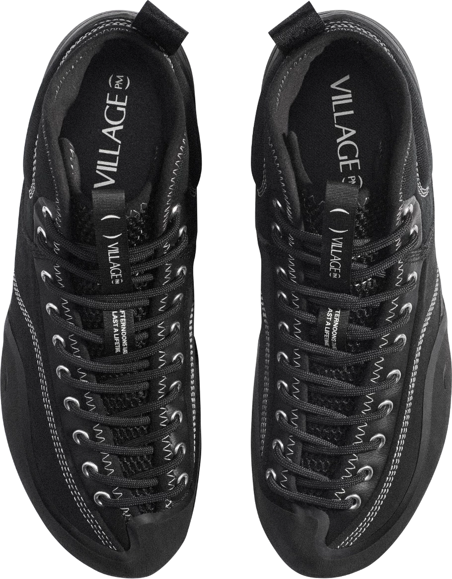 VILLAGE PM 1.00 PM MID BLACK SUEDE CANVAS  - Tôpette Skateboards & Lifestyle
